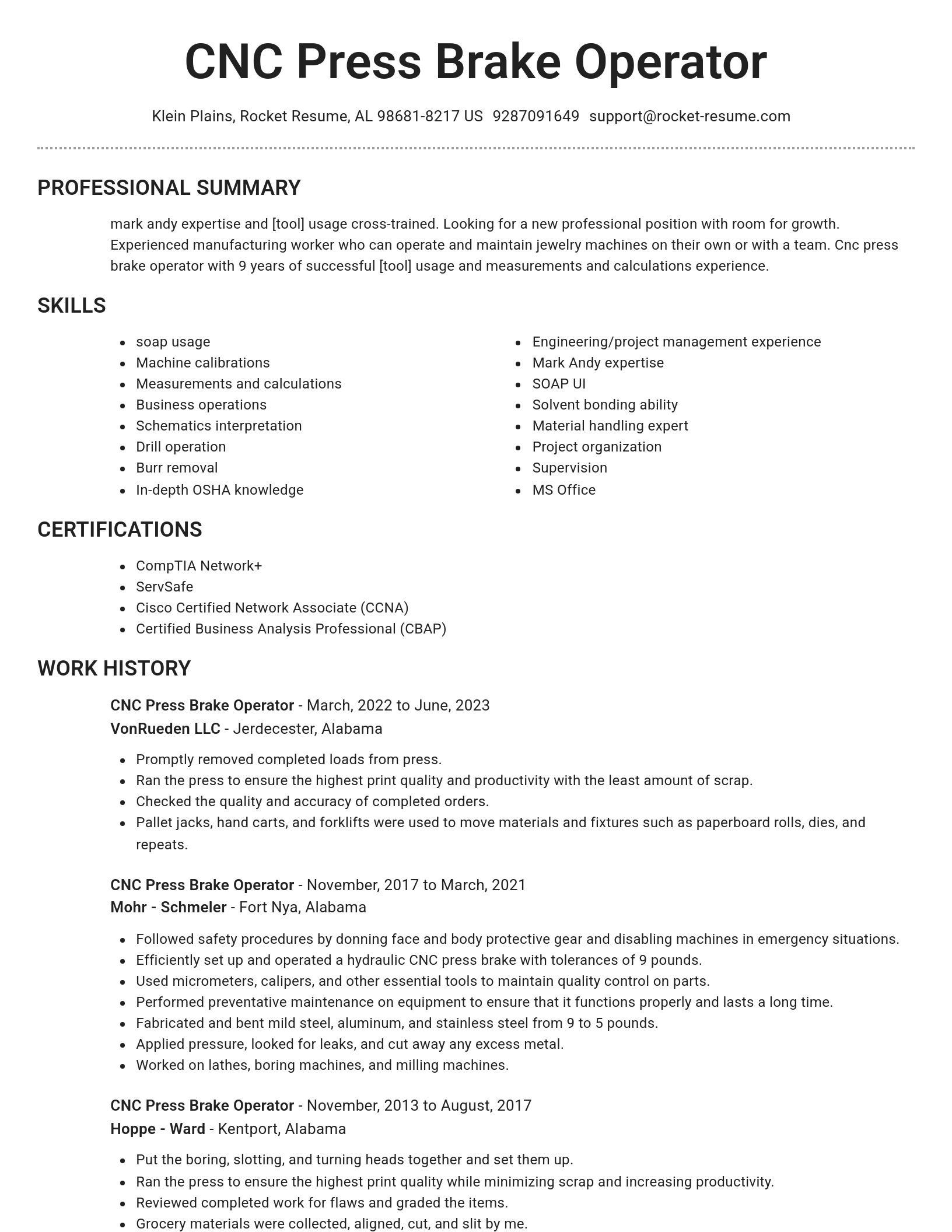Brilliant resume template
