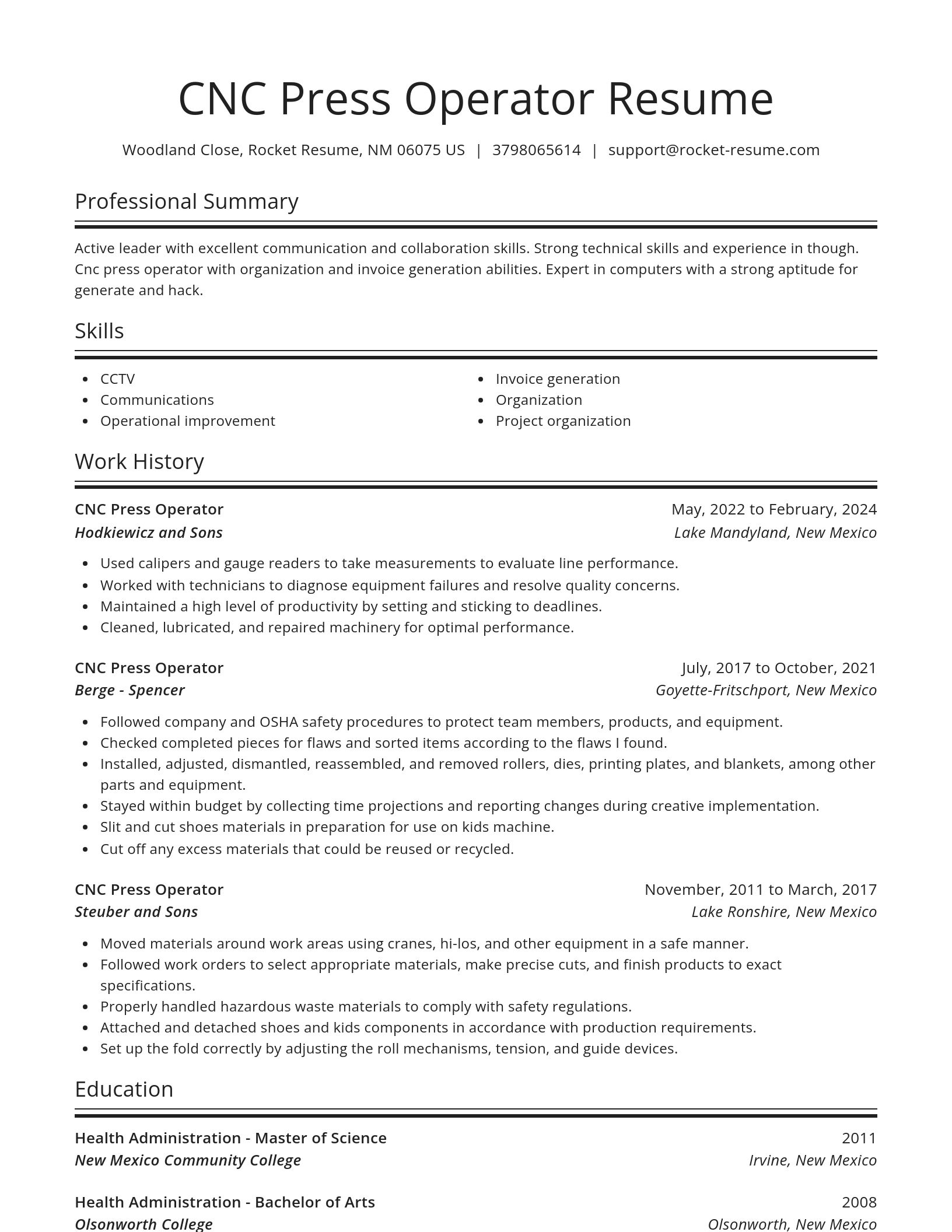Spotlight resume template
