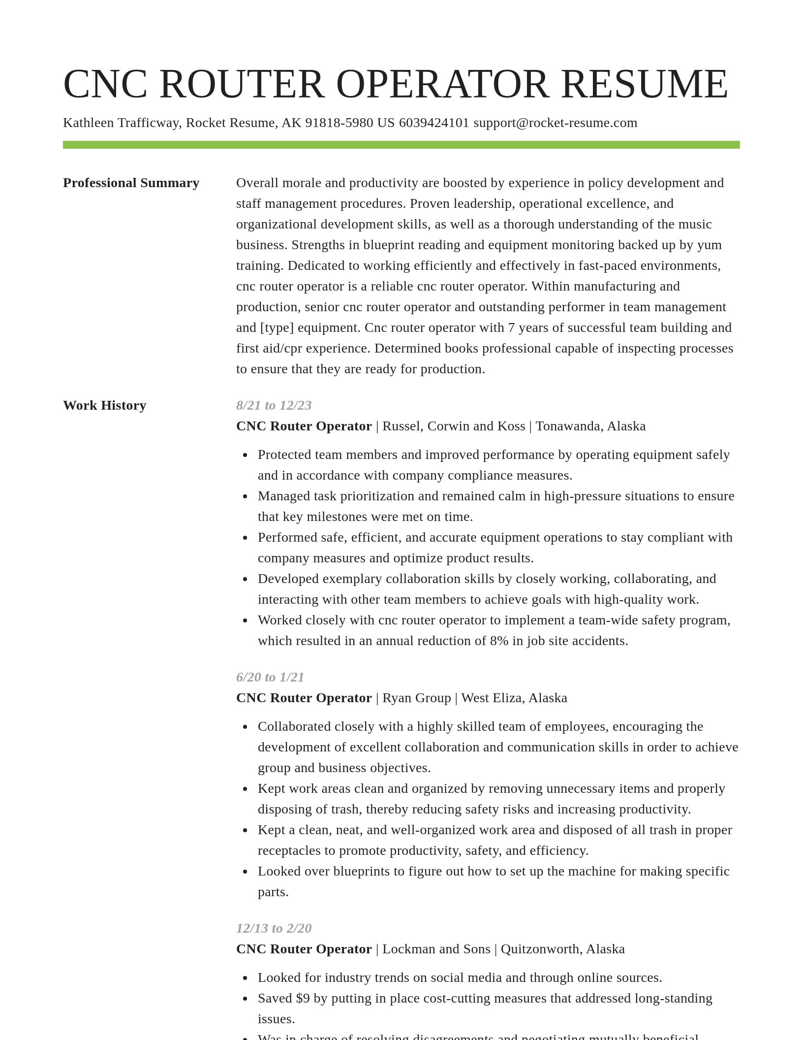 Smart resume template