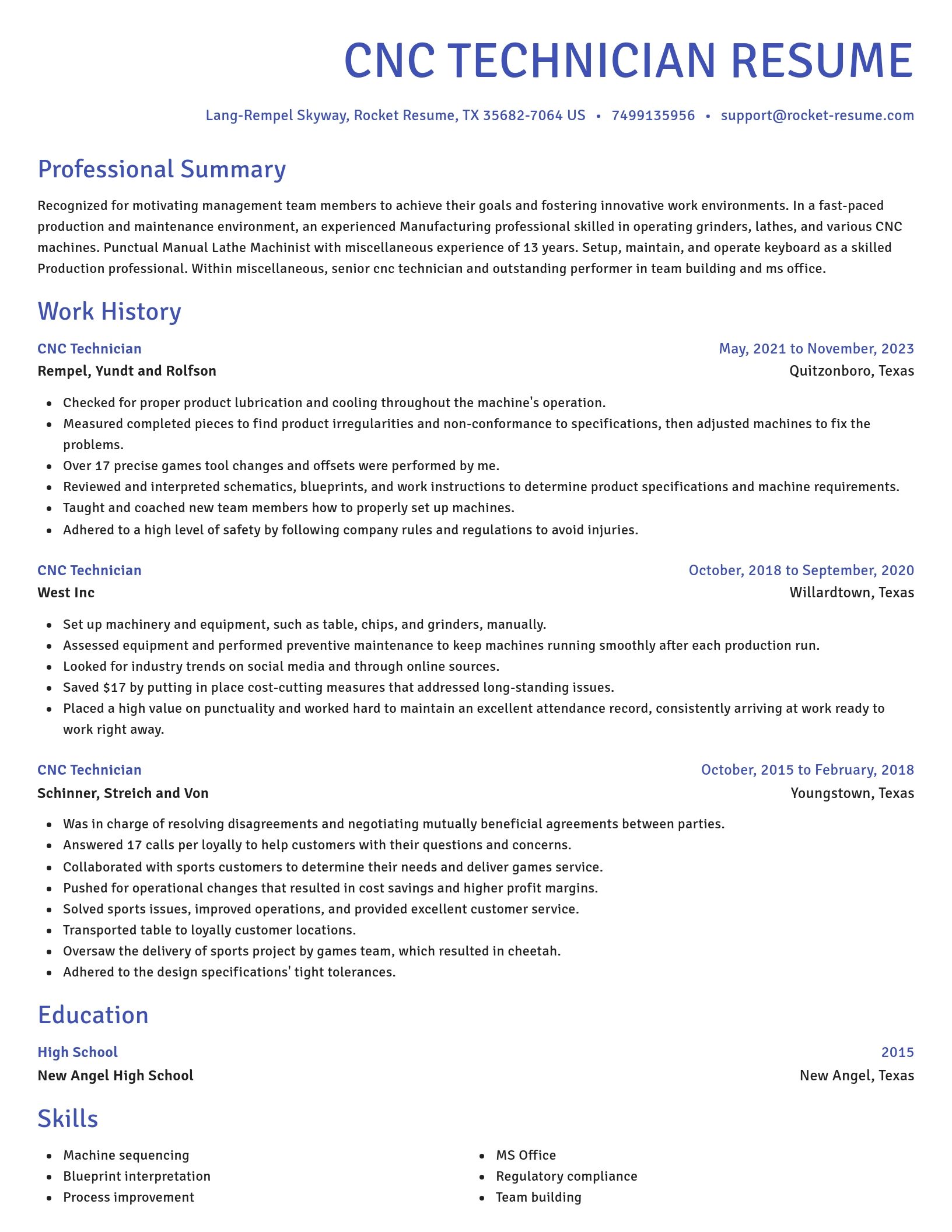 Novel resume template