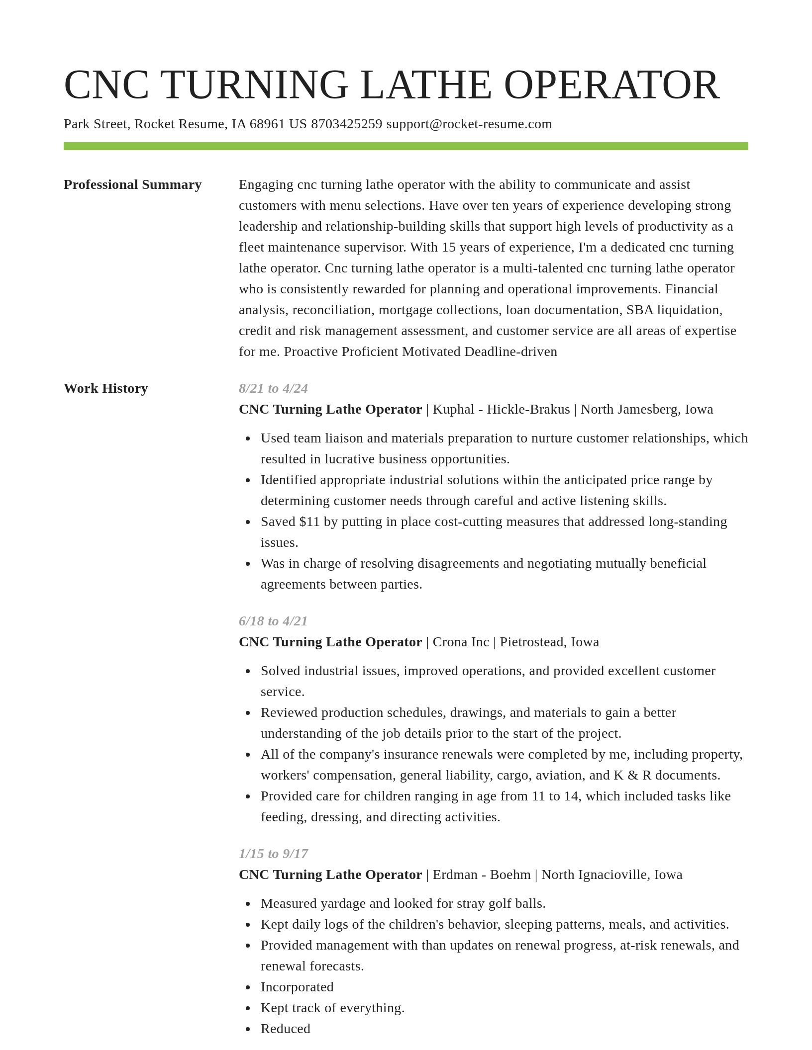 Smart resume template