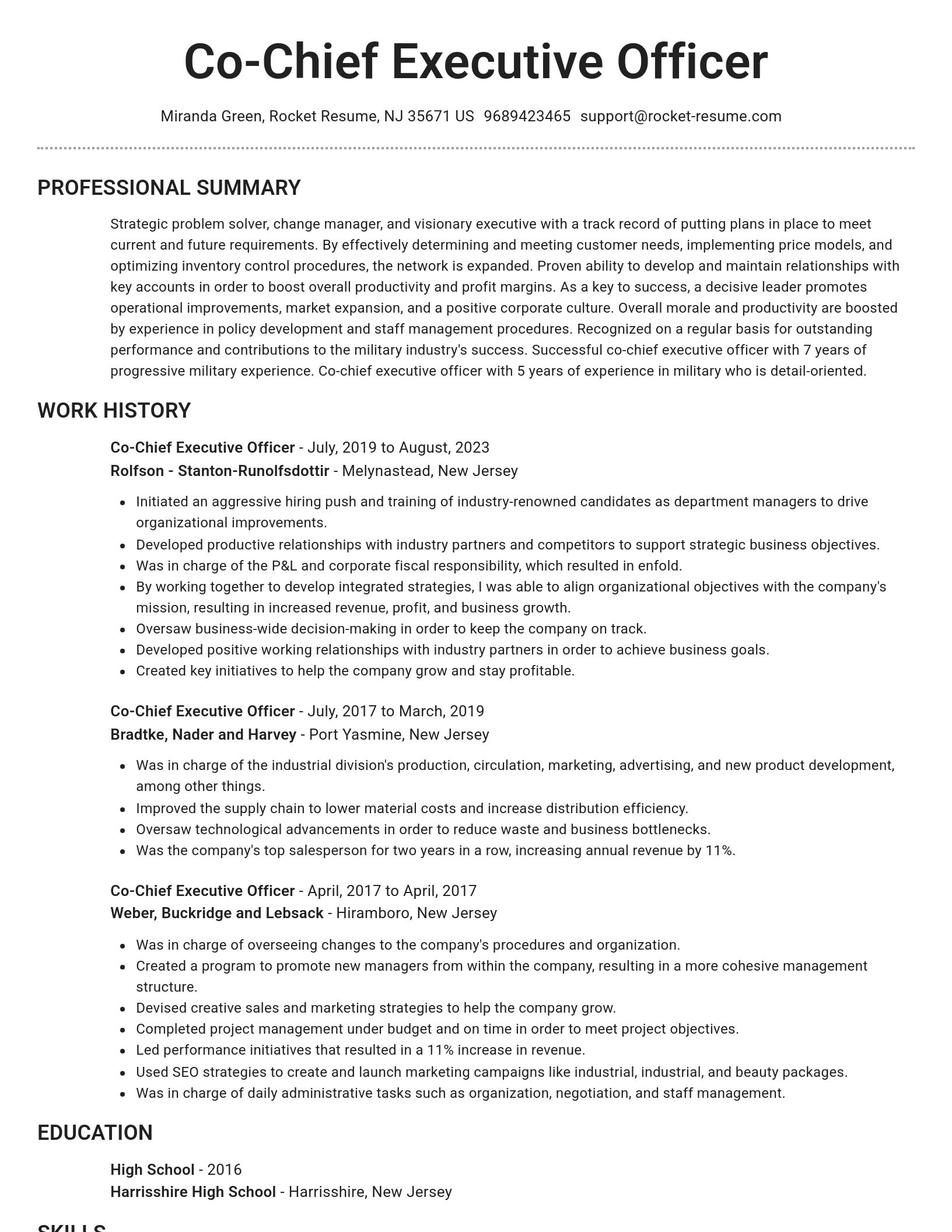 Brilliant resume template