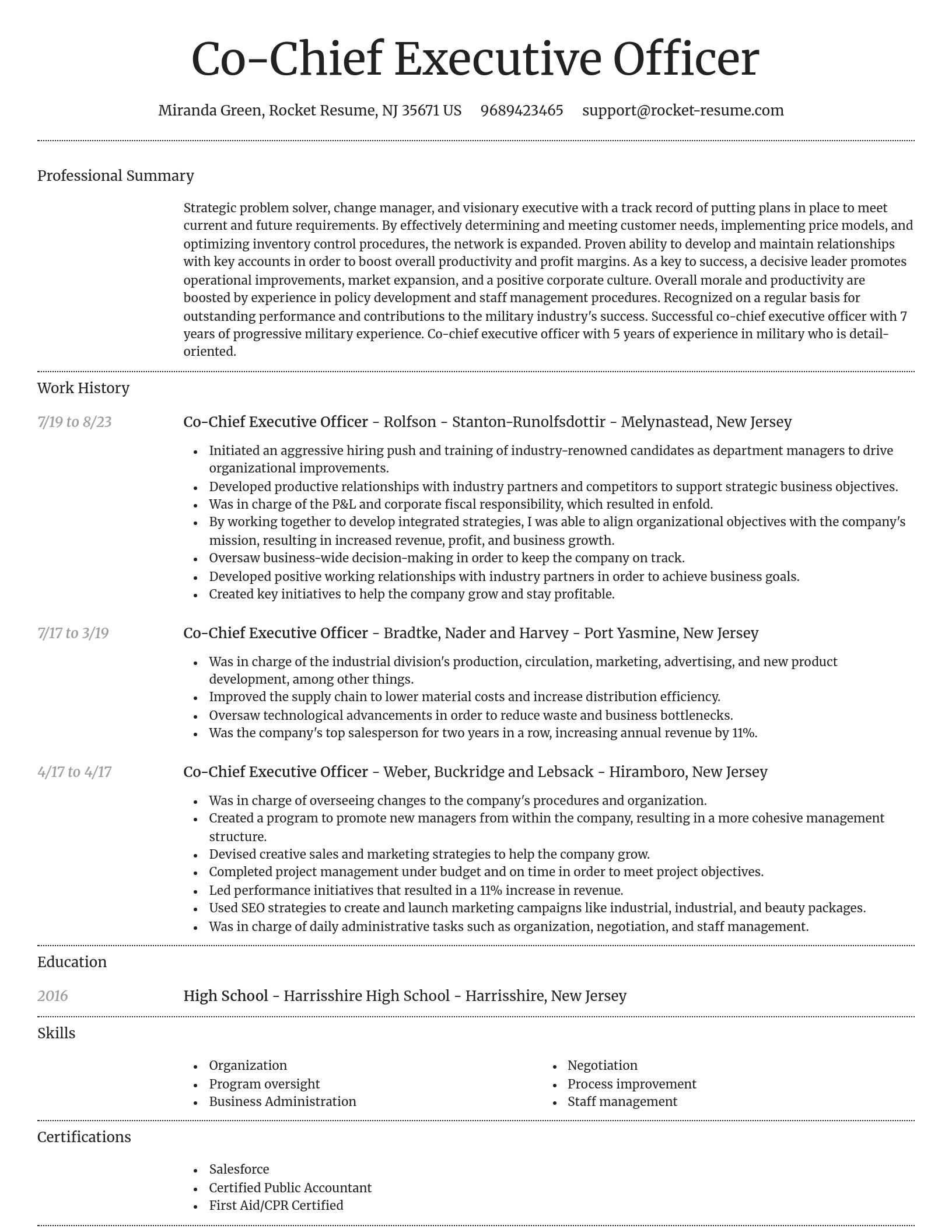 Dignified resume template