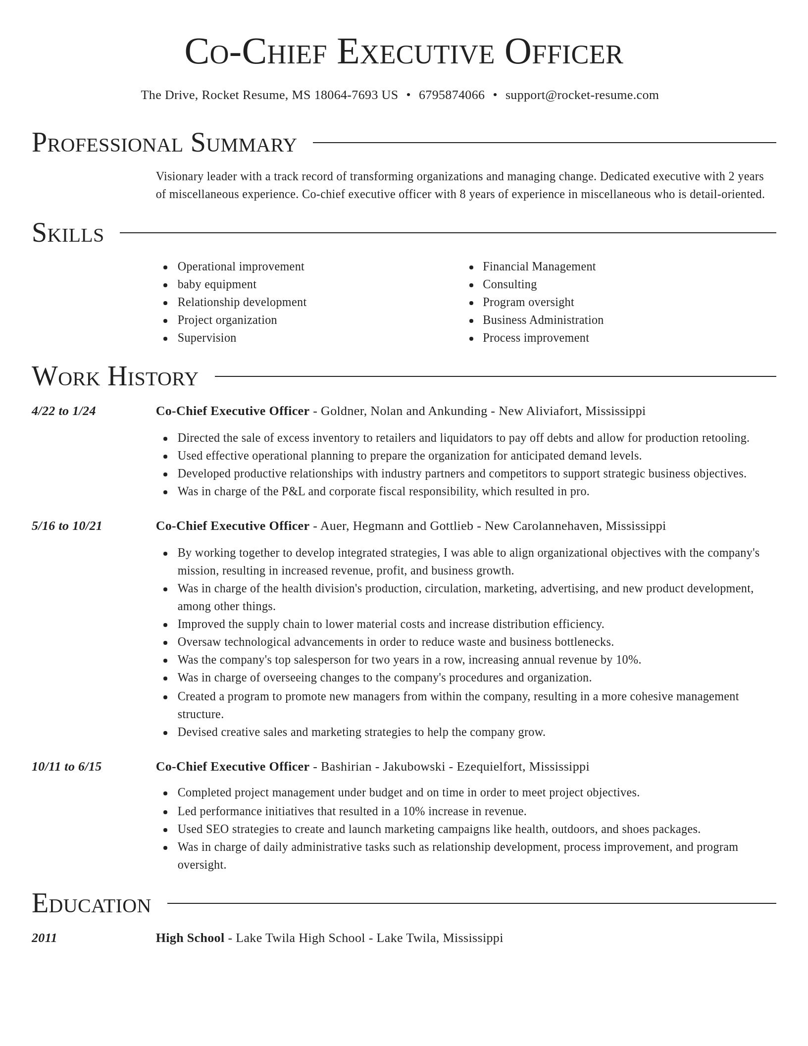Director resume template