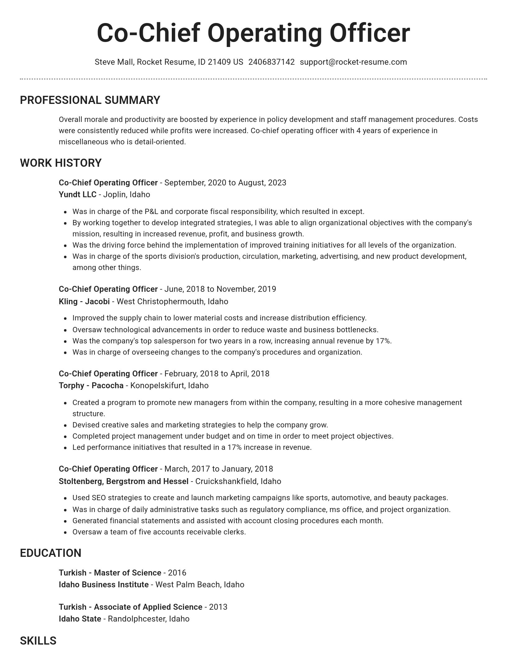 Brilliant resume template