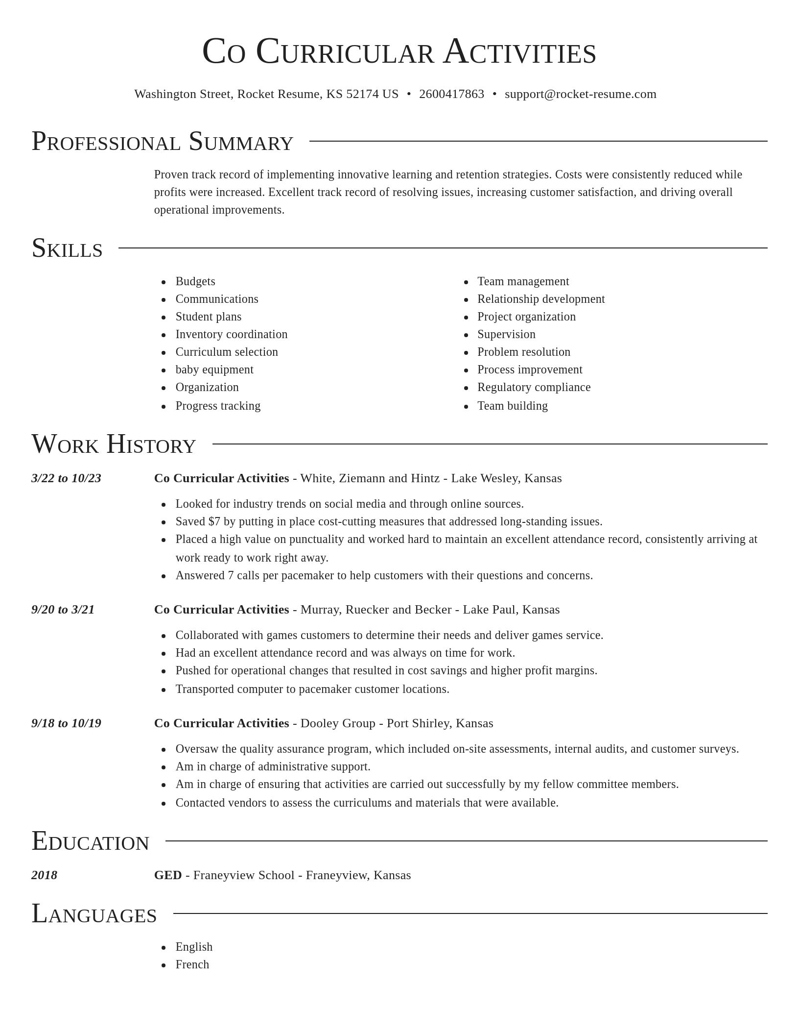 Director resume template