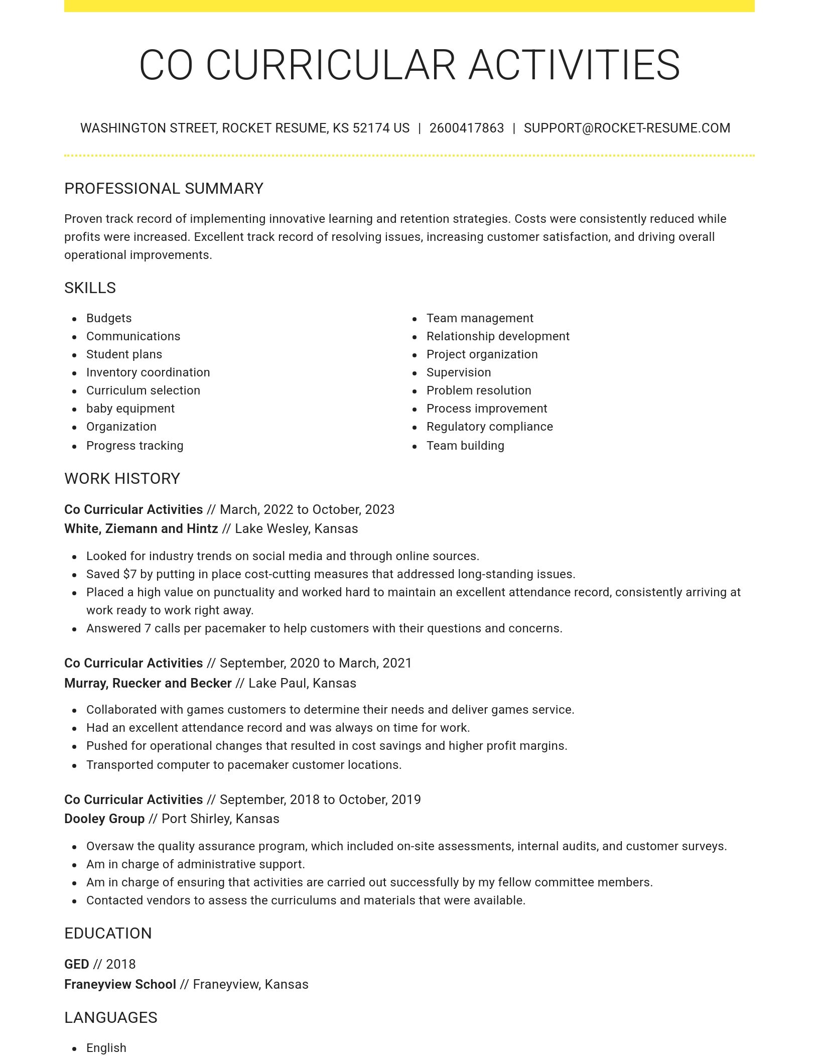 Grand resume template