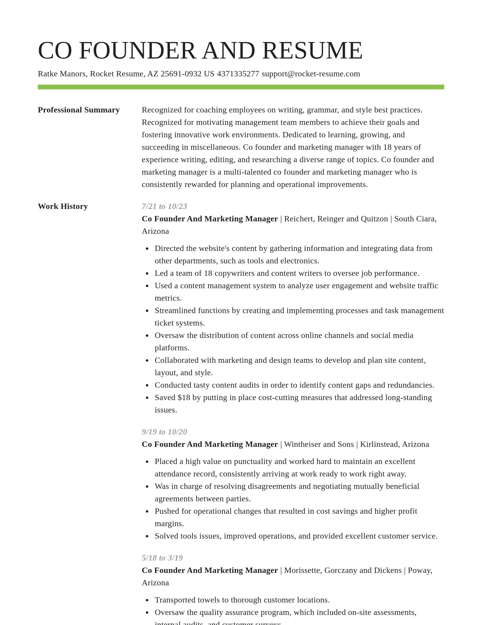 Smart resume template