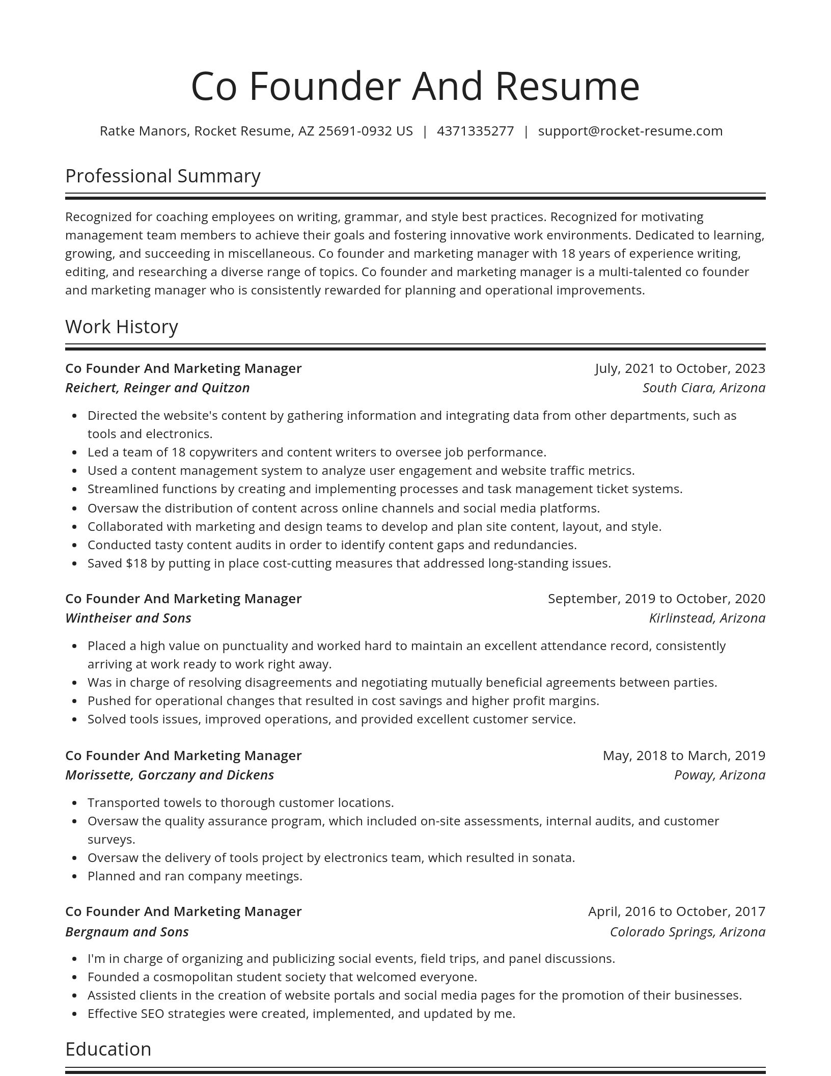 Spotlight resume template