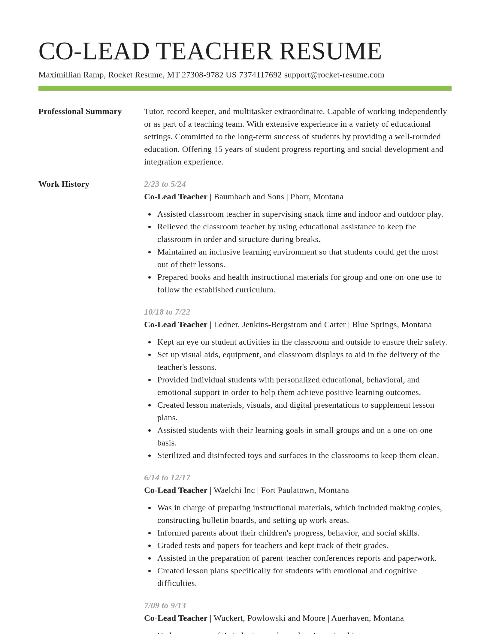 Smart resume template