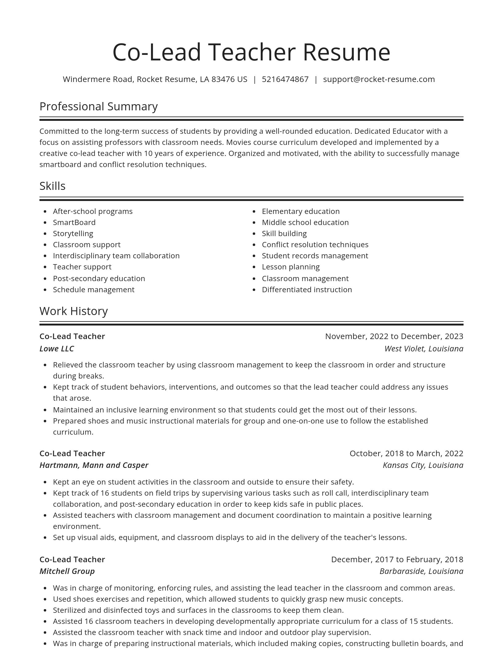 Spotlight resume template