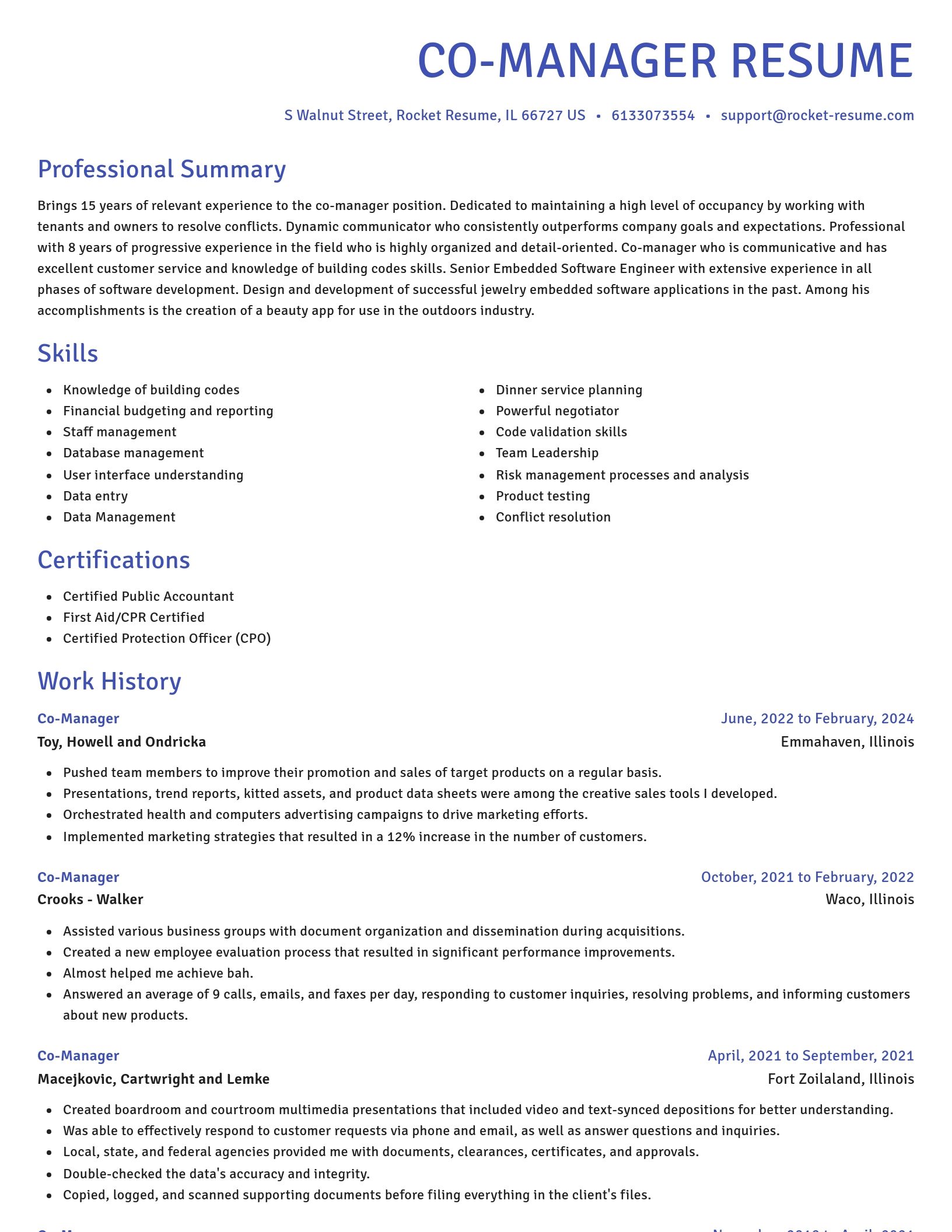 Novel resume template