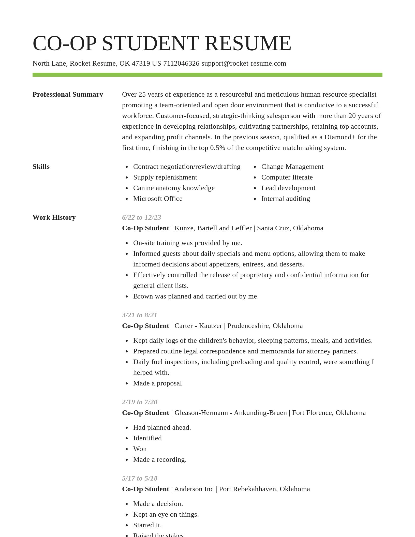 Smart resume template