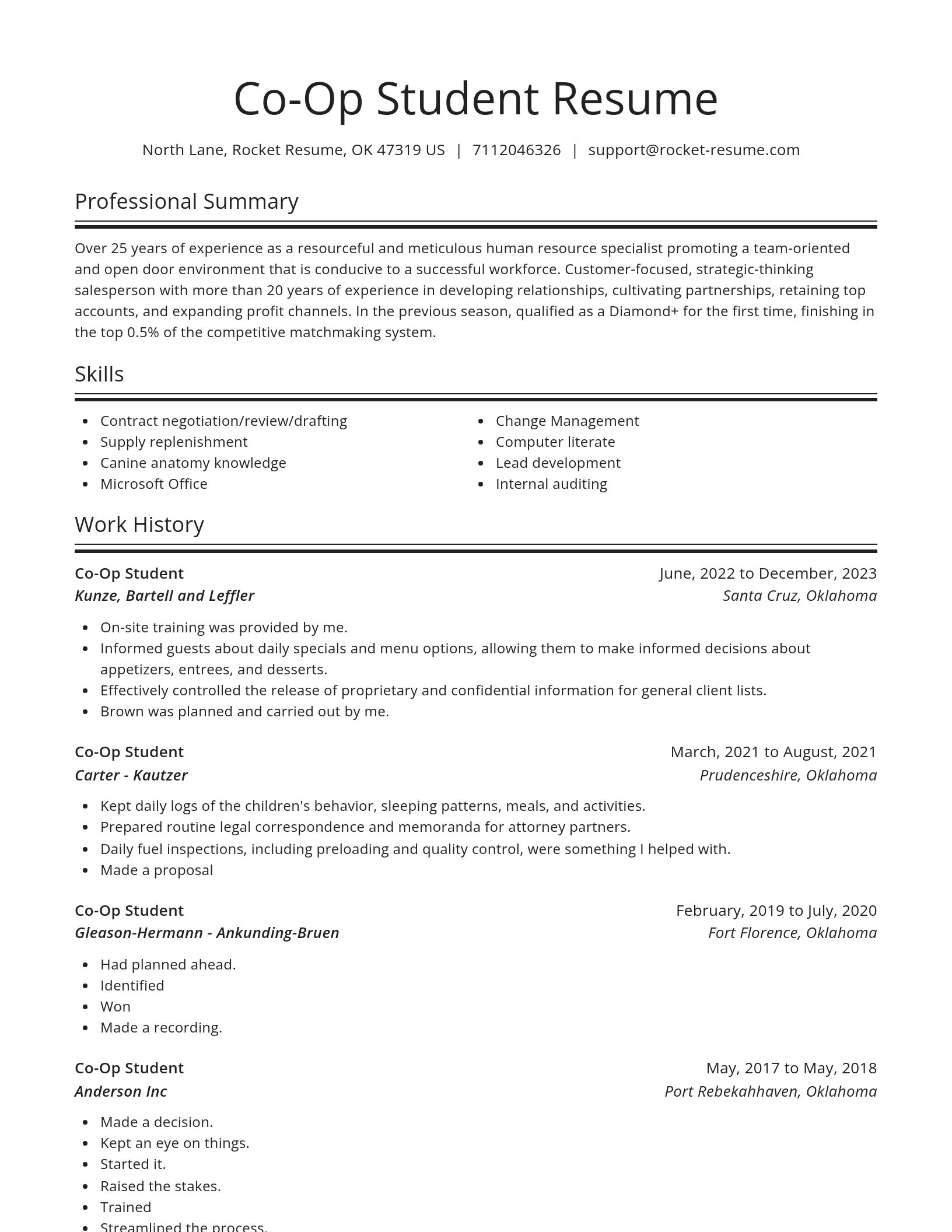 Spotlight resume template