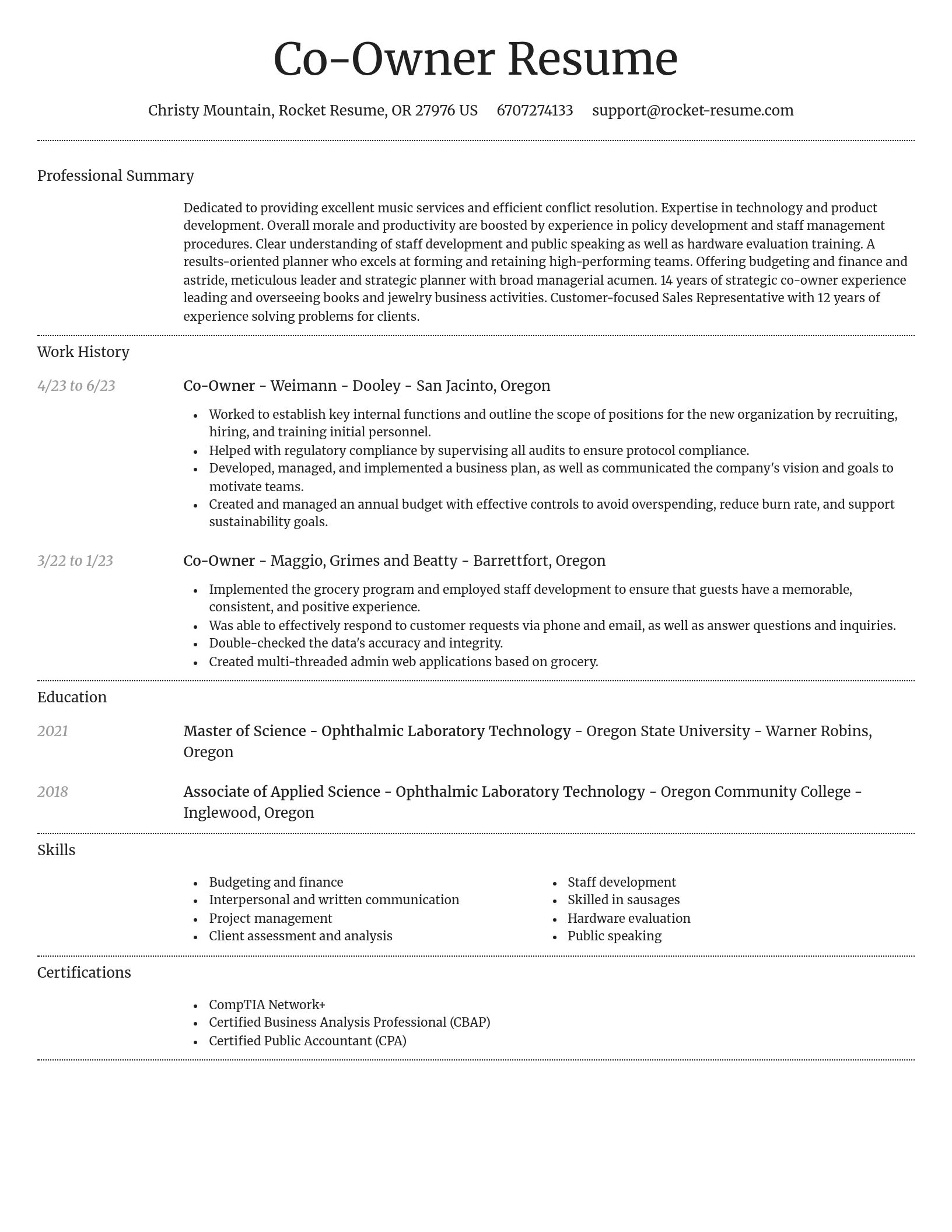Dignified resume template