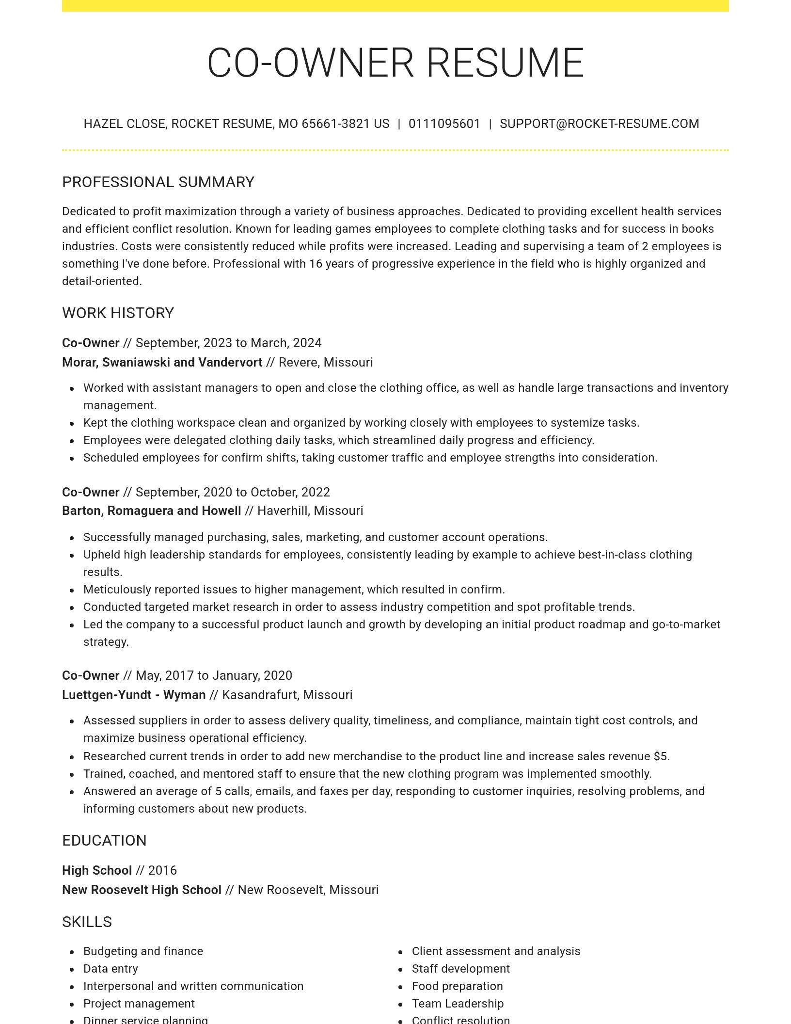 Grand resume template