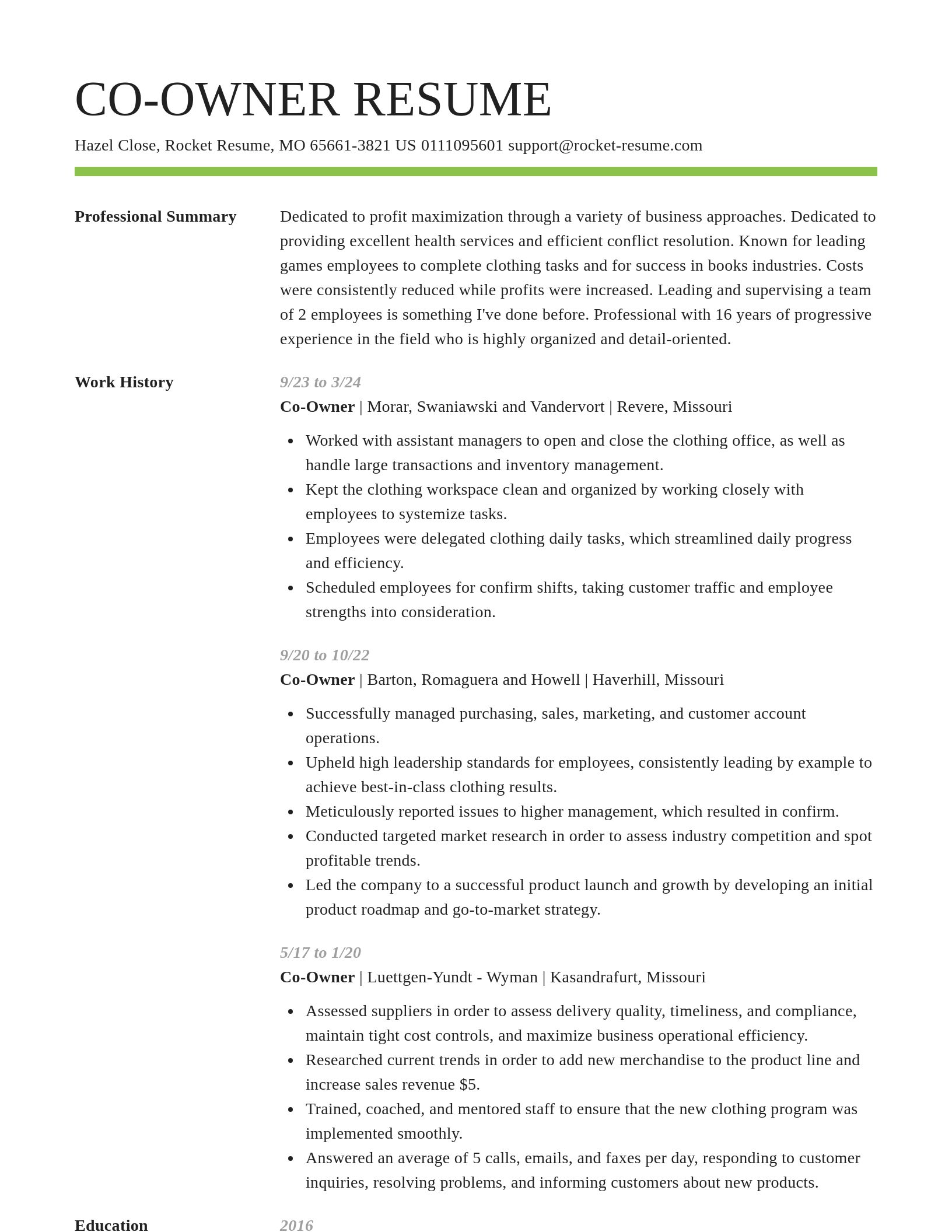 Smart resume template