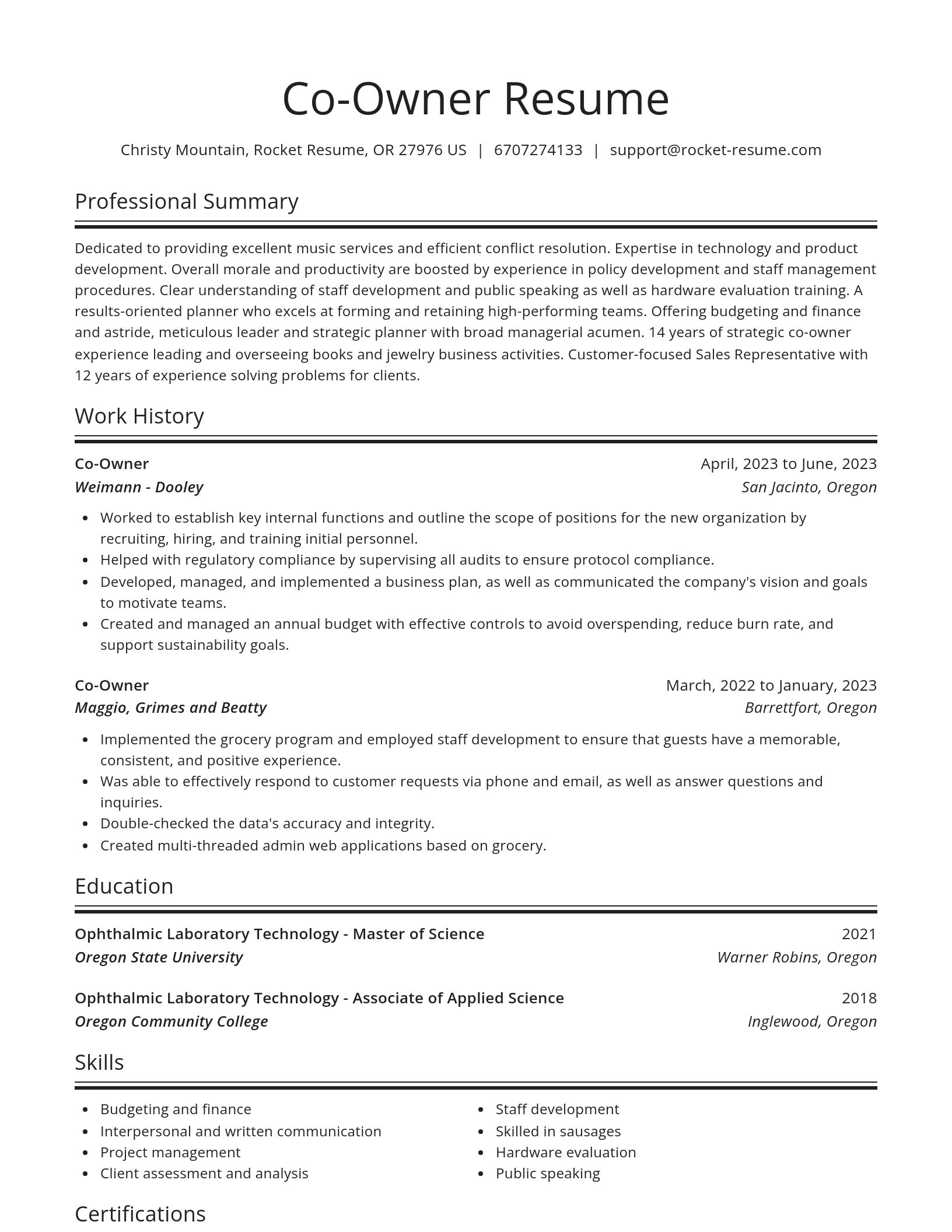 Spotlight resume template