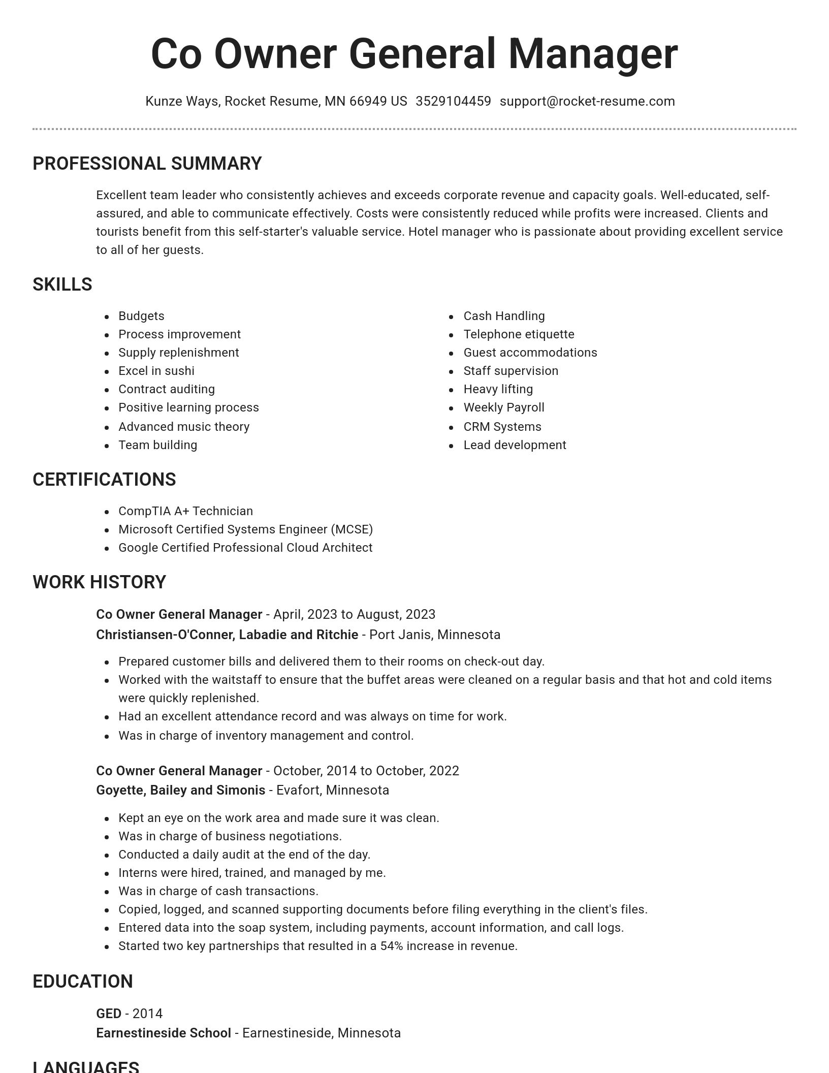 Brilliant resume template