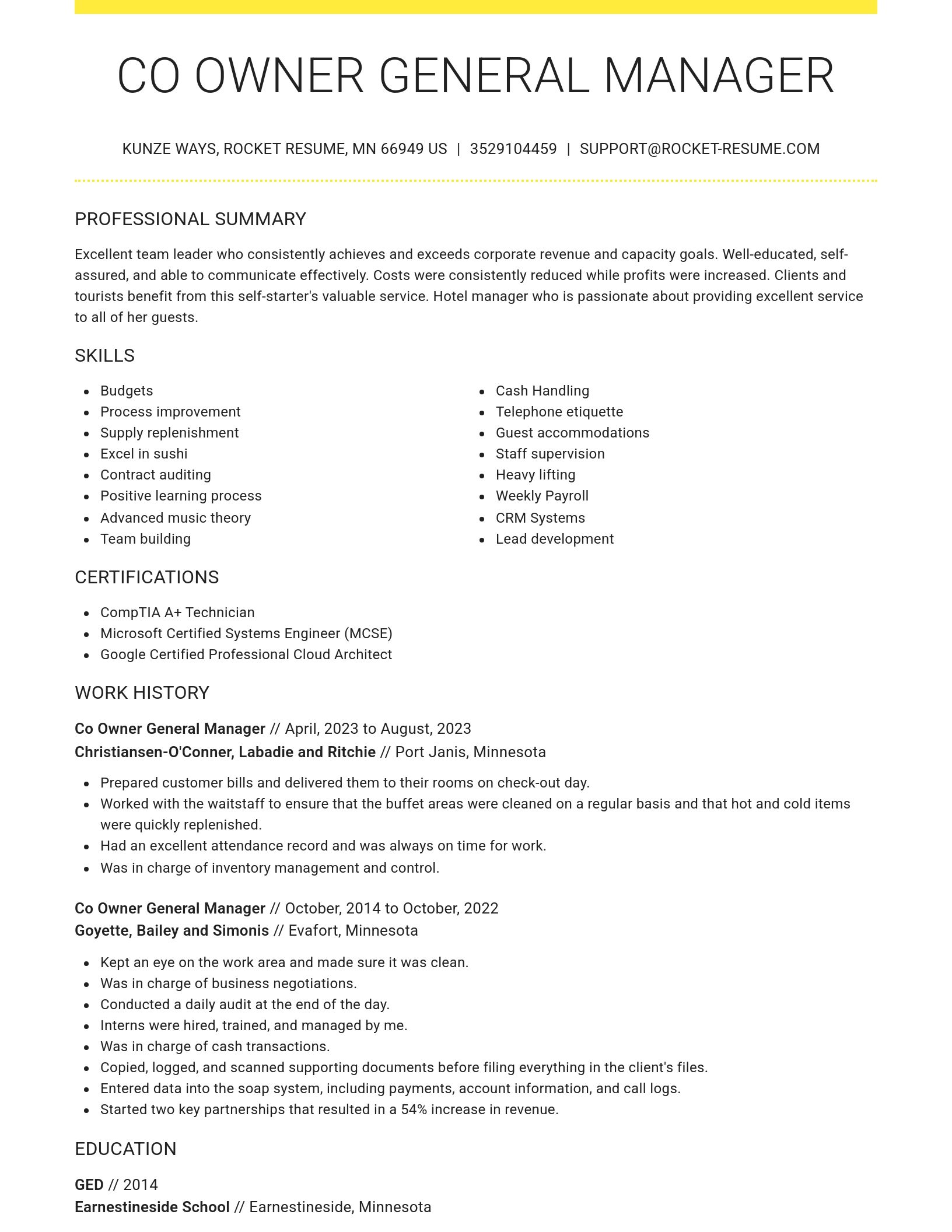 Grand resume template