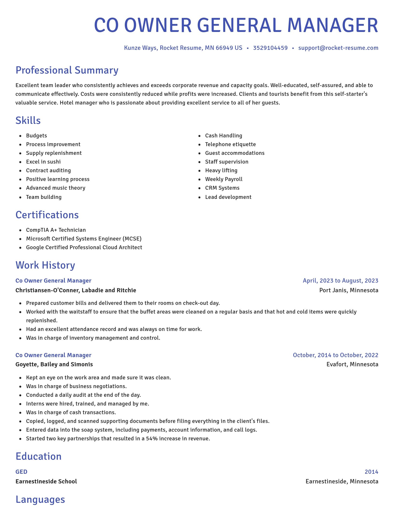 Novel resume template