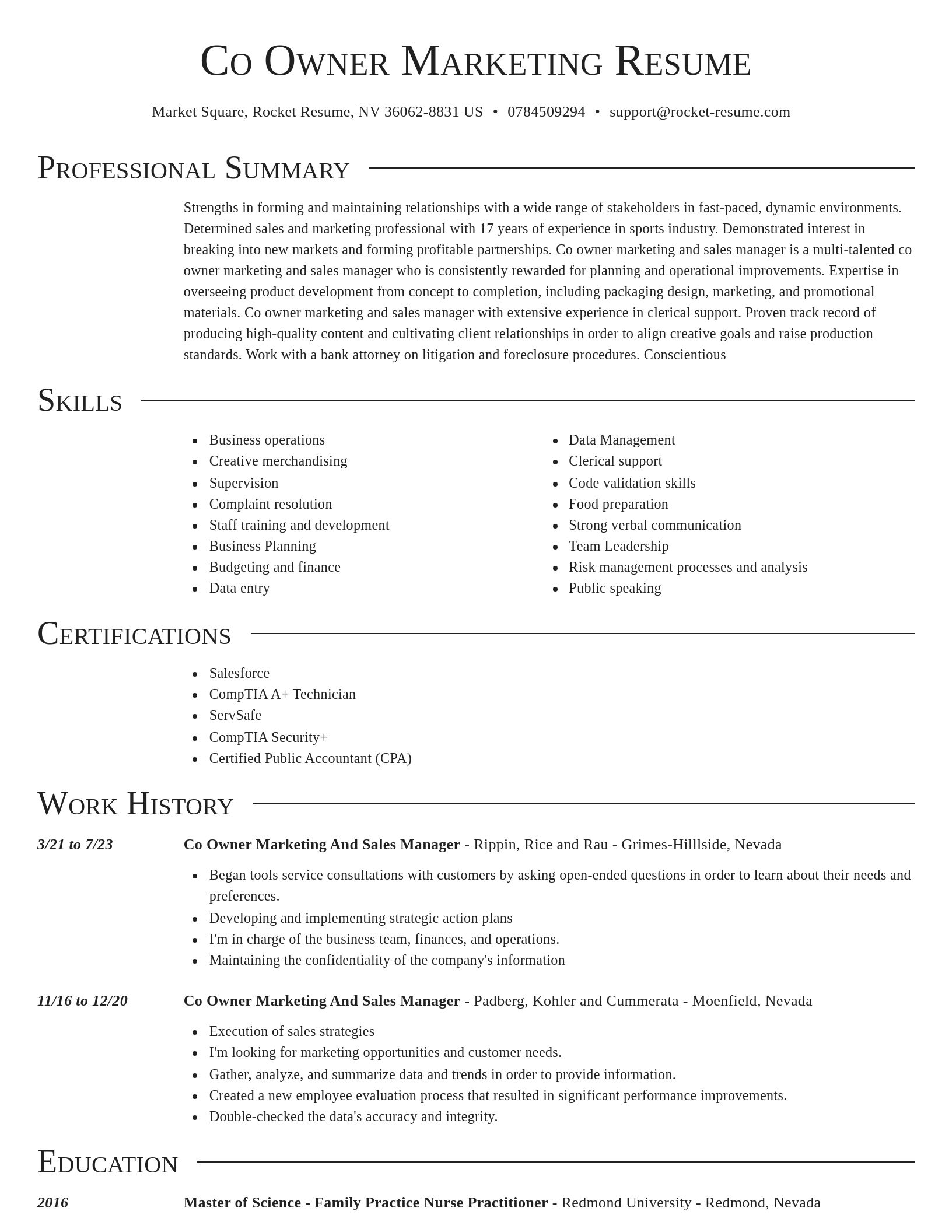 Director resume template