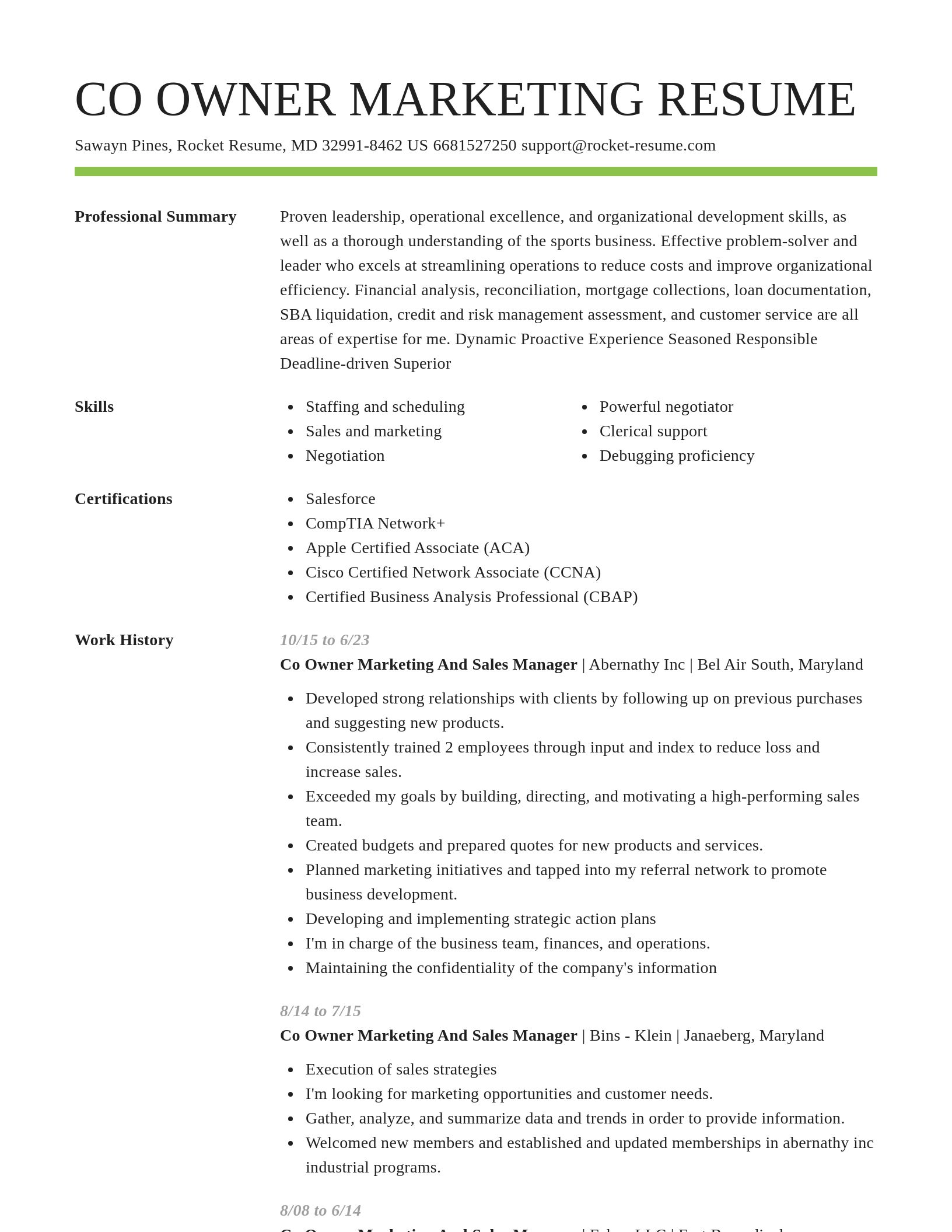 Smart resume template