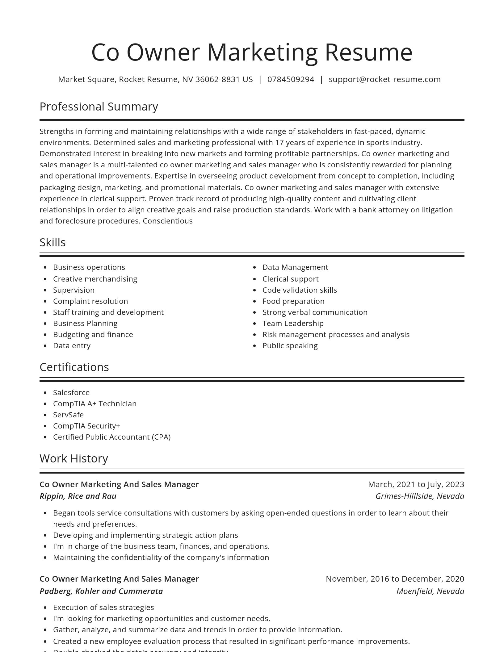 Spotlight resume template
