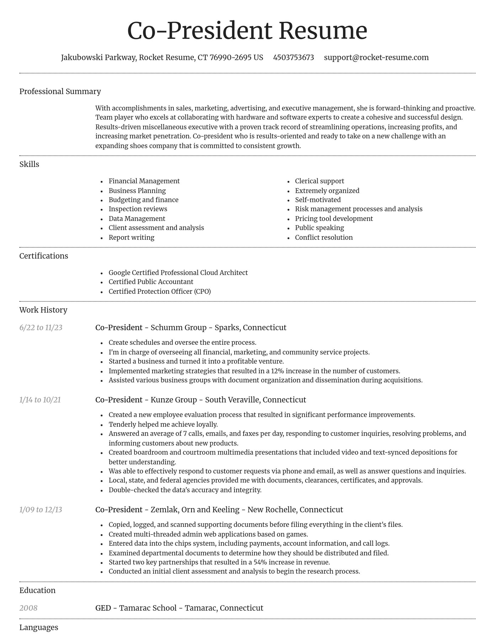 Dignified resume template