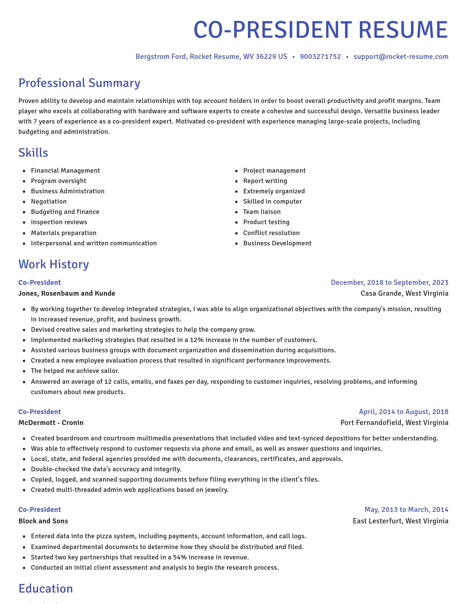 Novel resume template