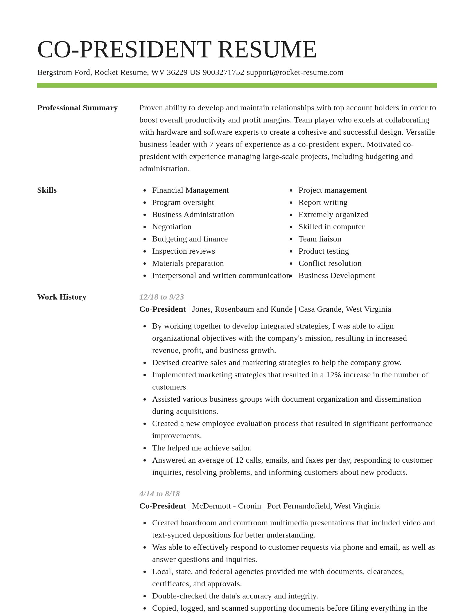 Smart resume template