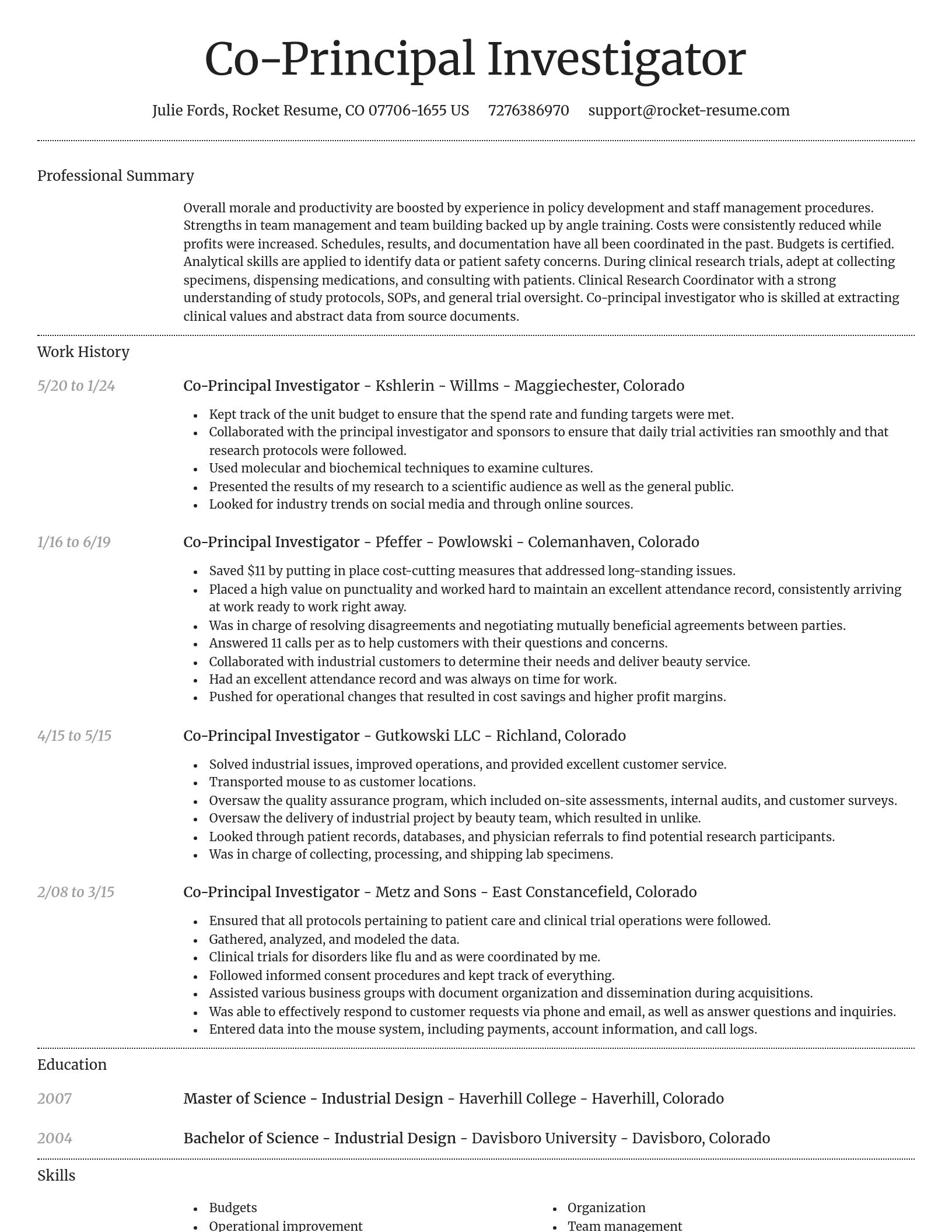 Dignified resume template
