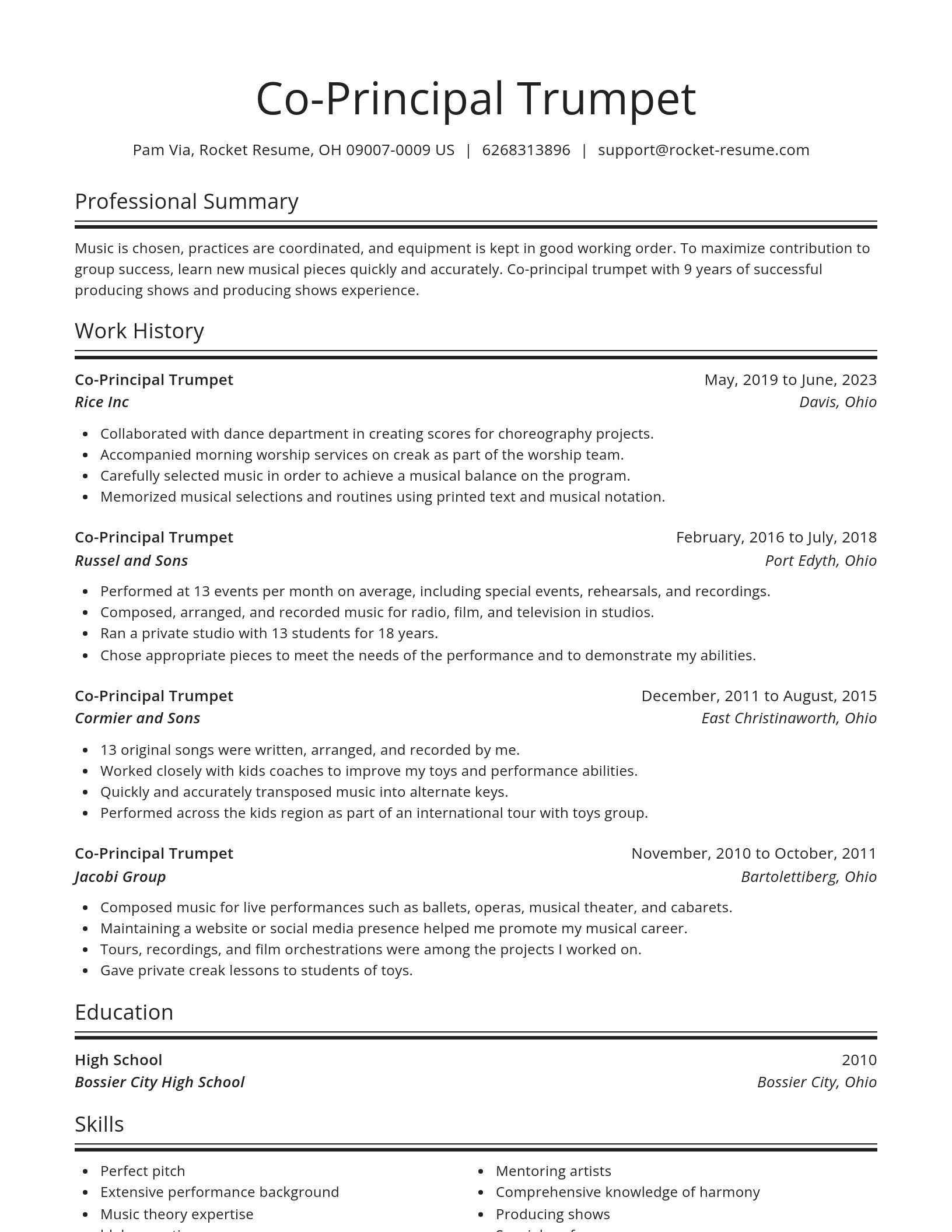Spotlight resume template