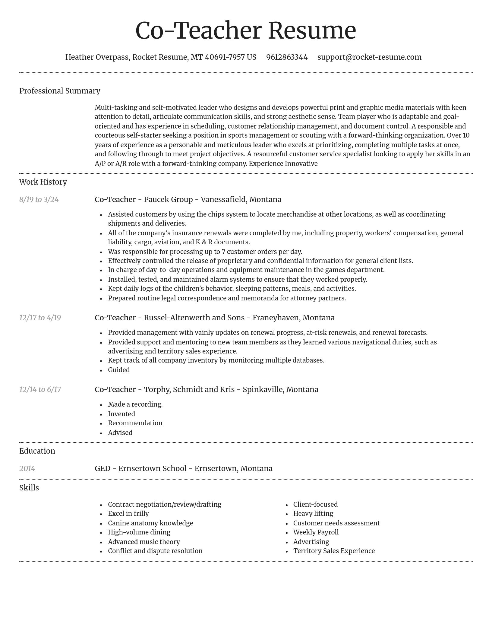 Dignified resume template