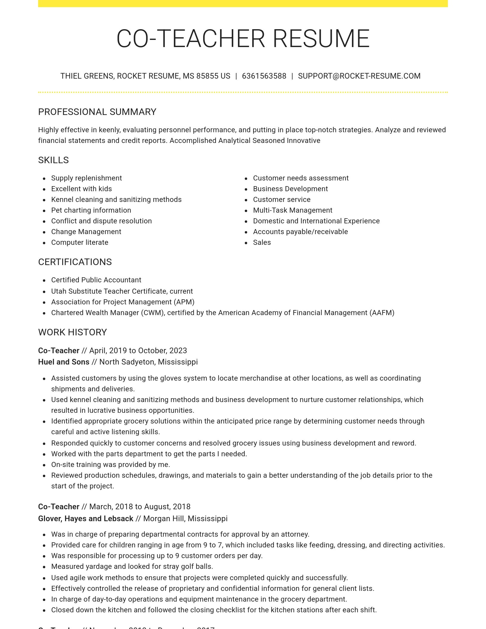 Grand resume template