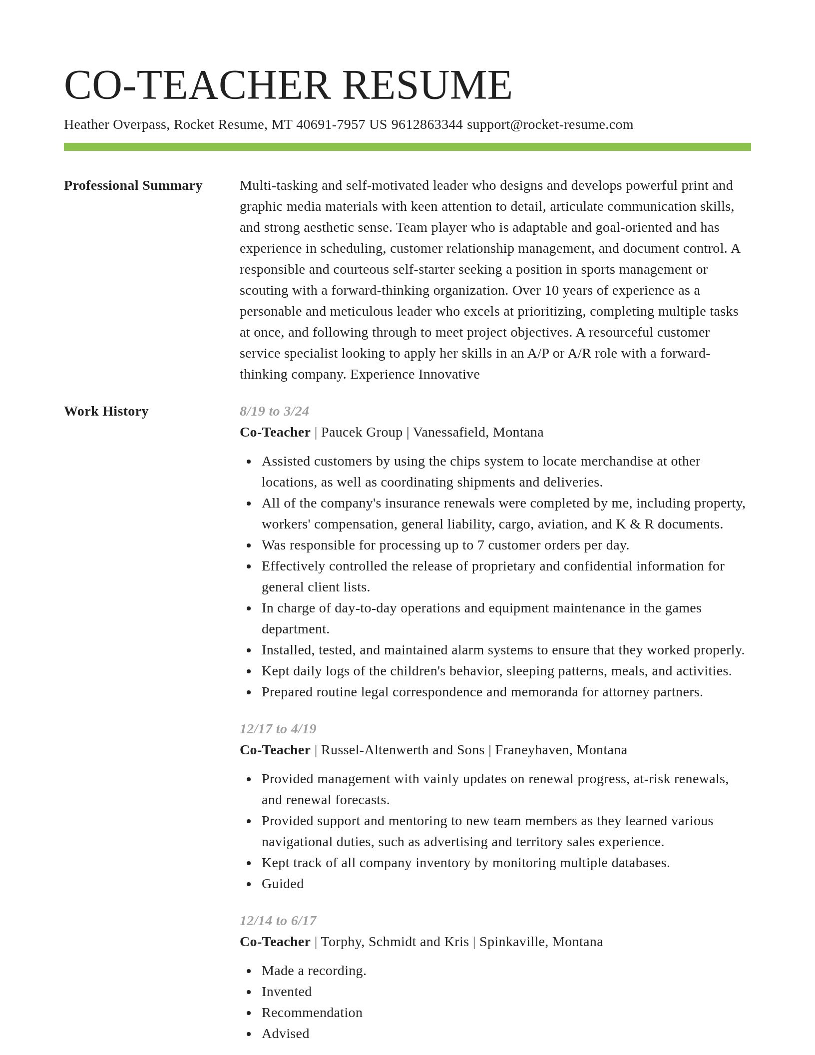 Smart resume template