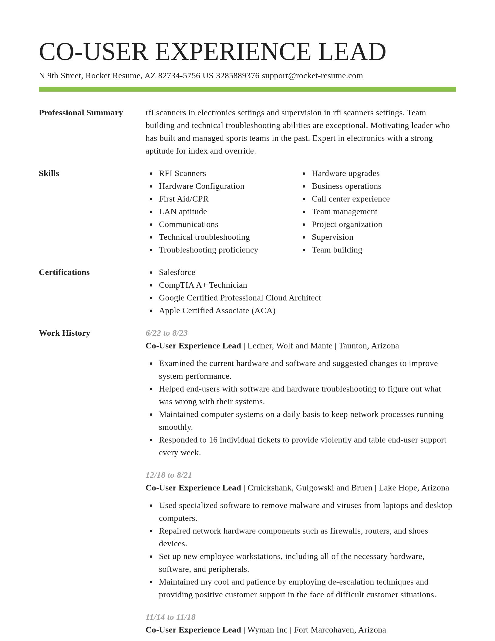 Smart resume template
