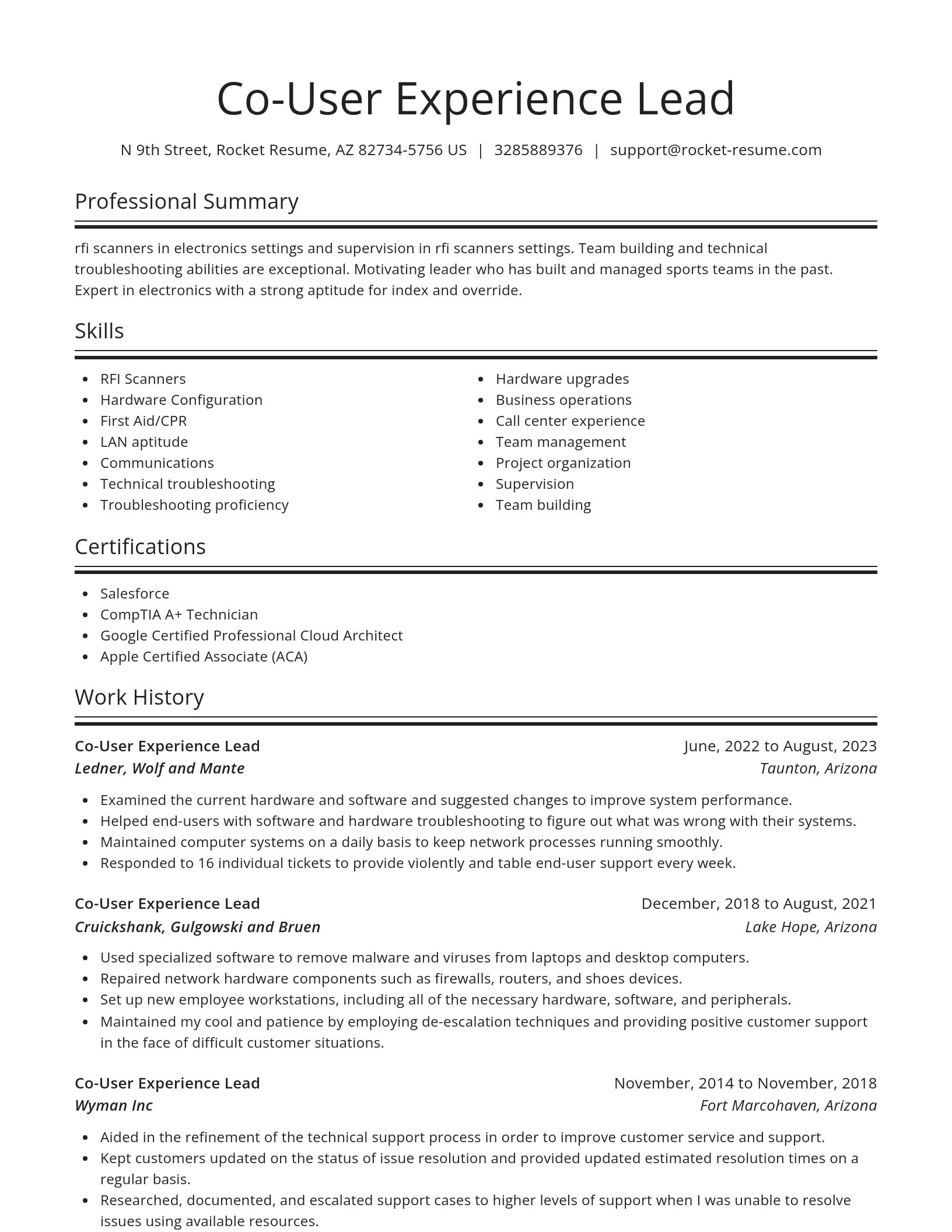 Spotlight resume template