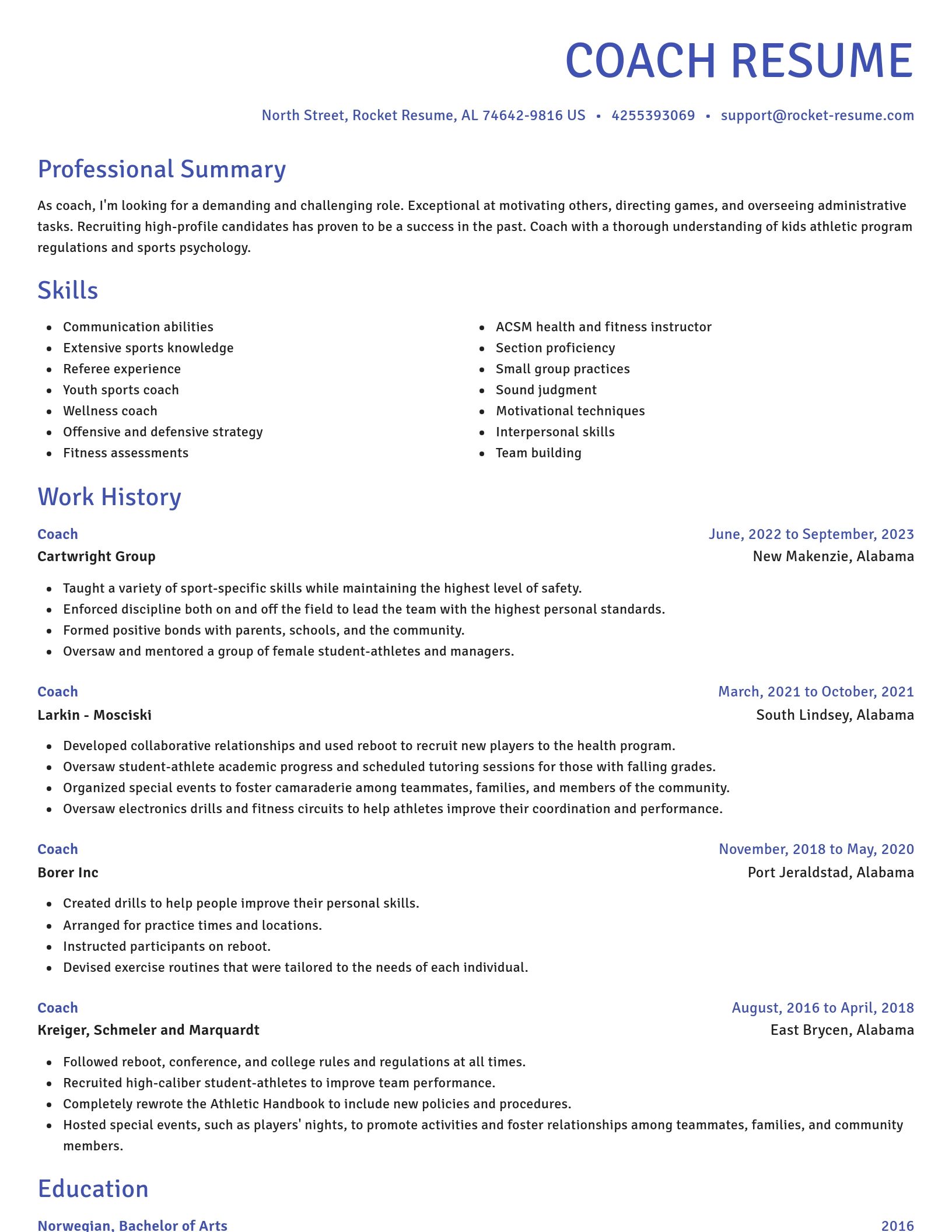 Novel resume template