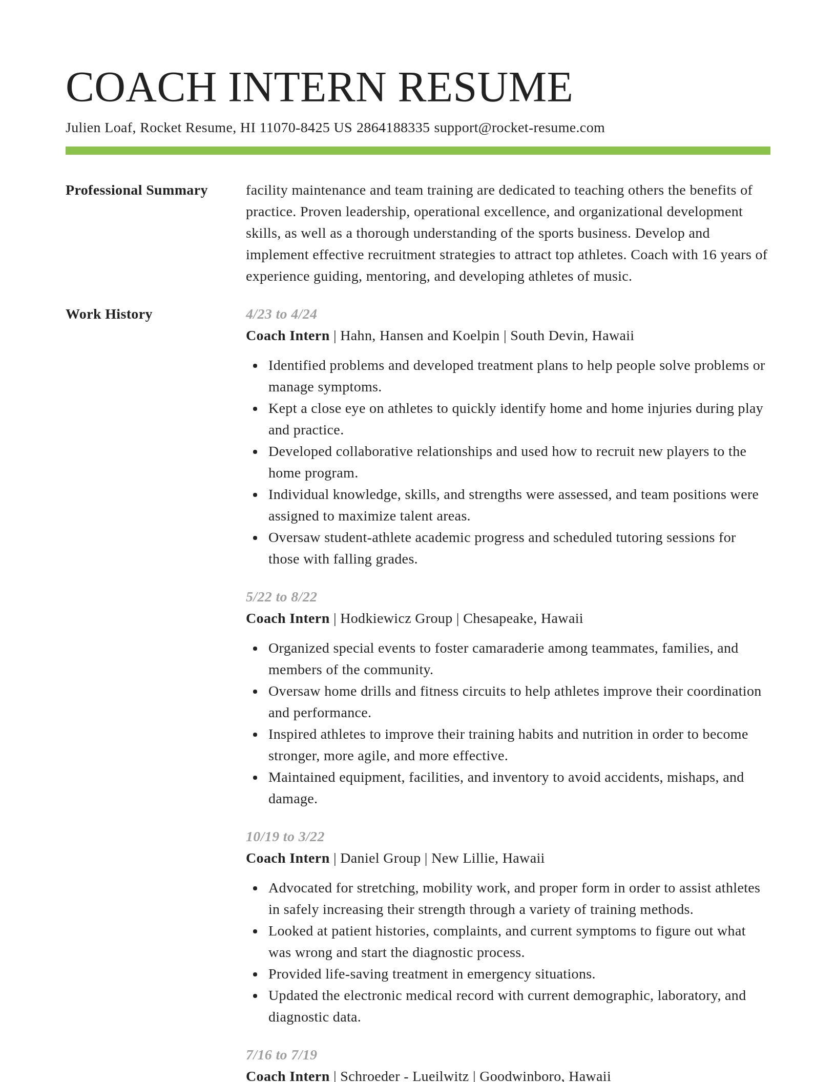 Smart resume template