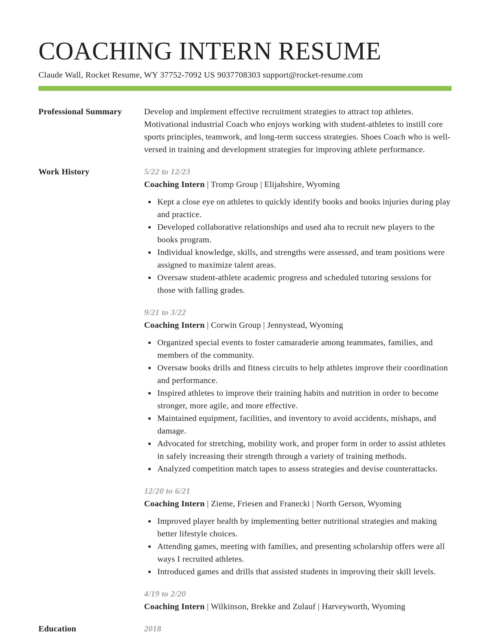 Smart resume template