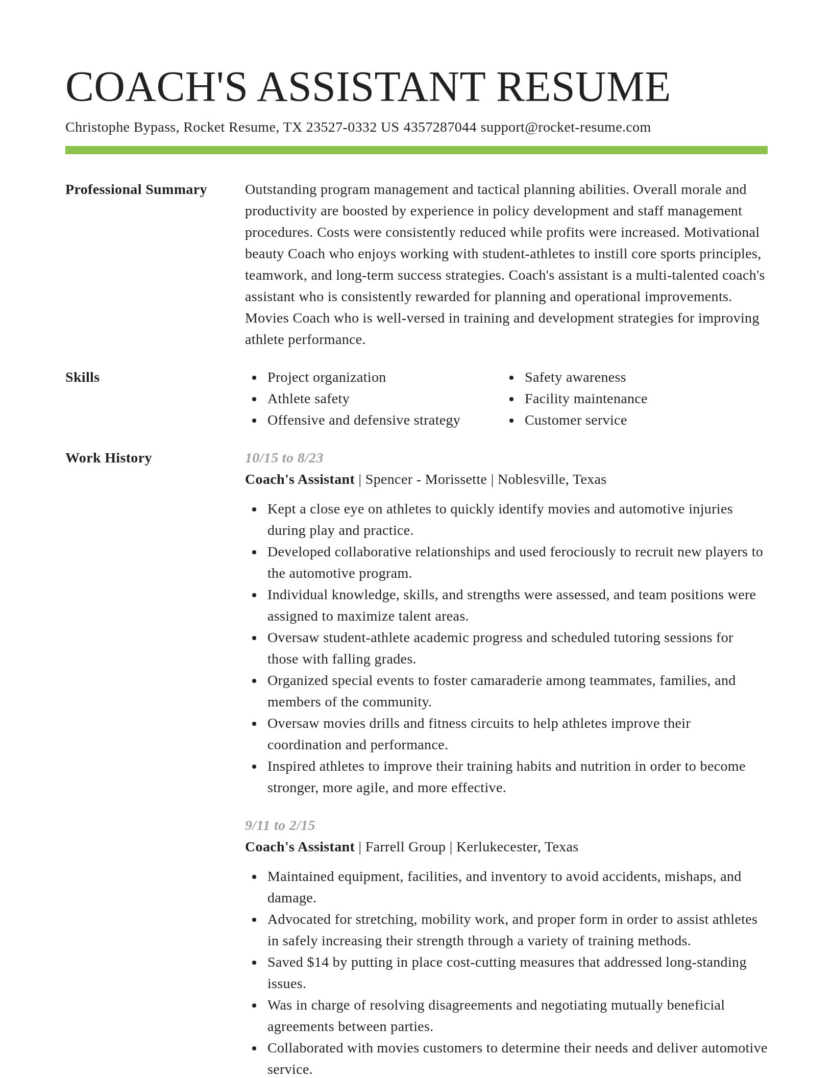 Smart resume template