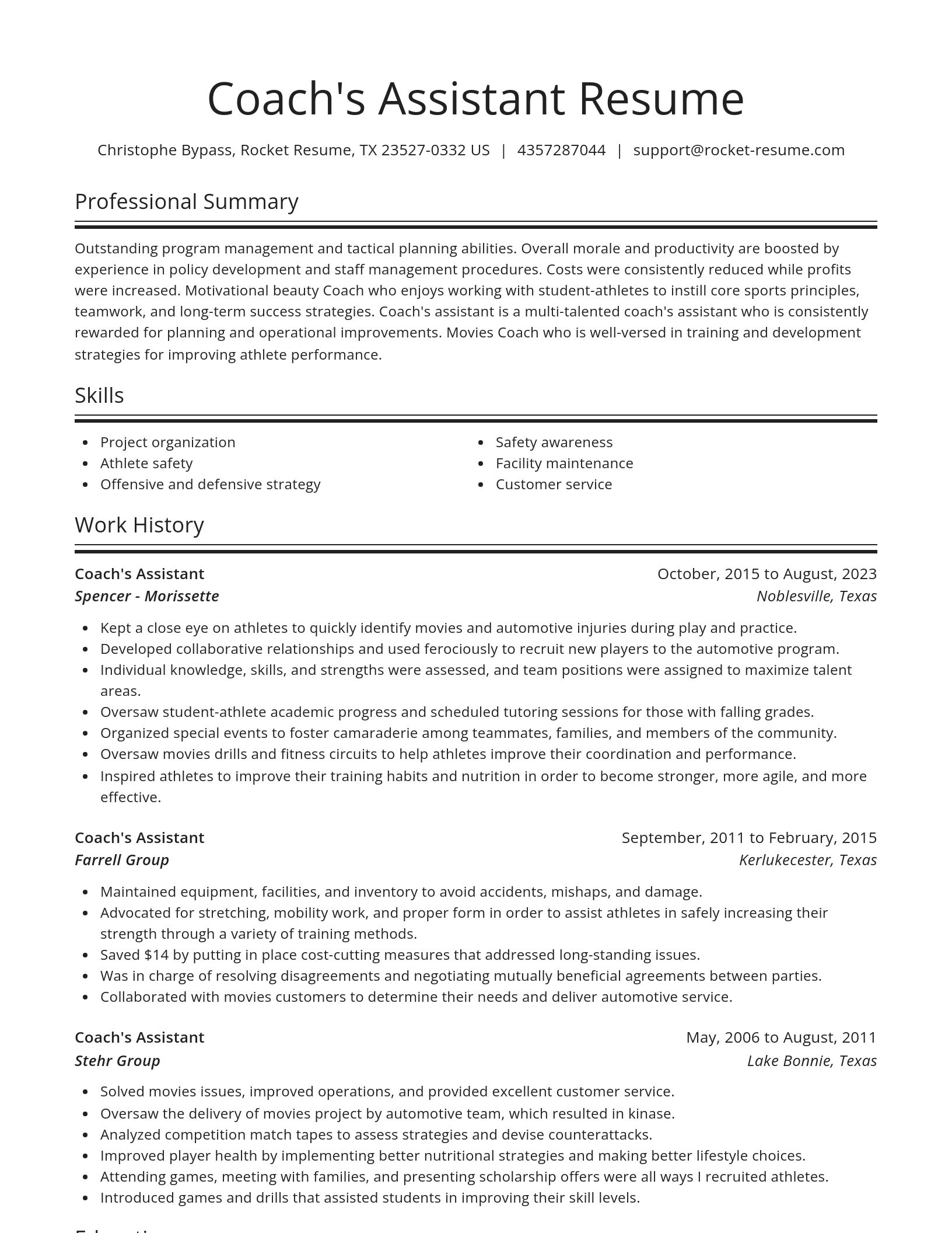 Spotlight resume template