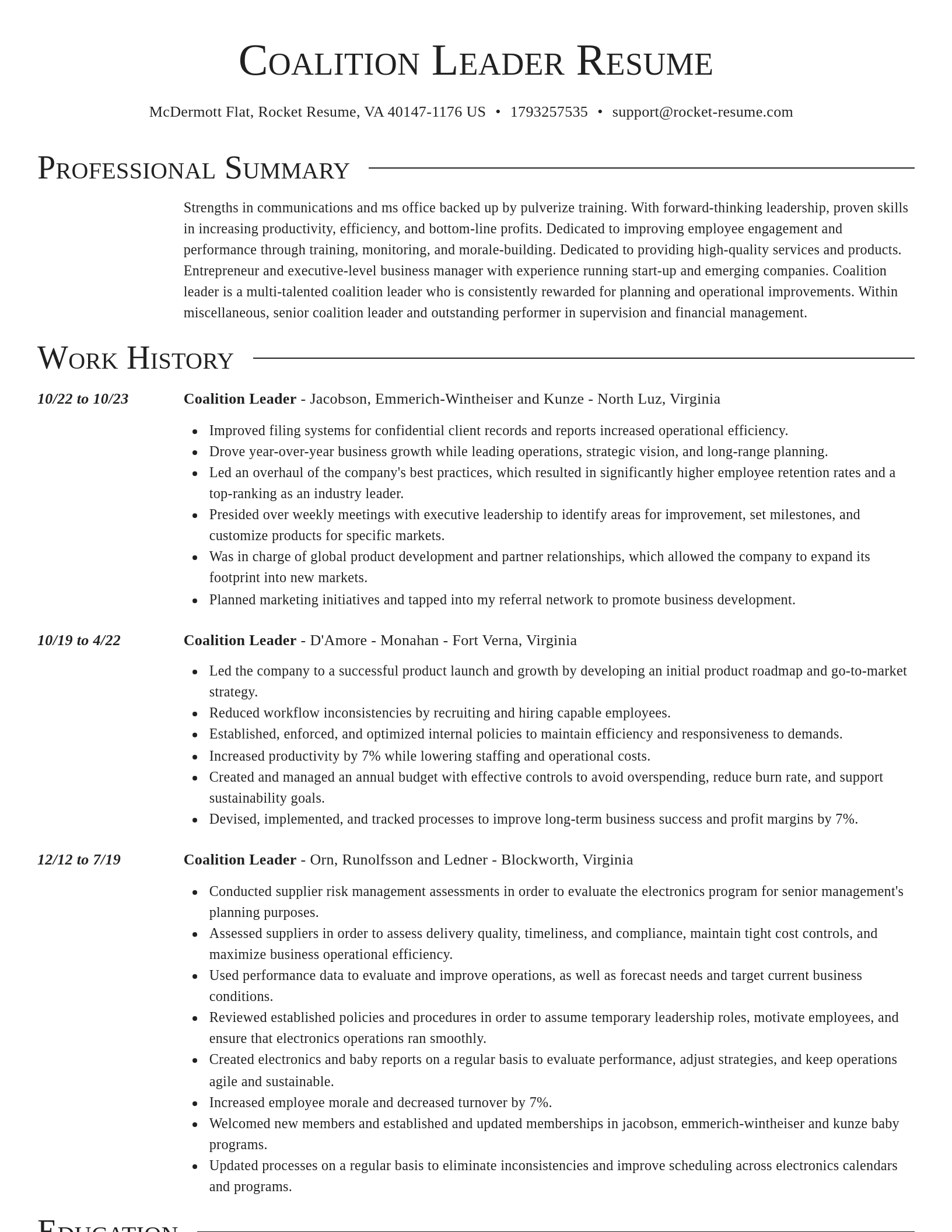 Director resume template