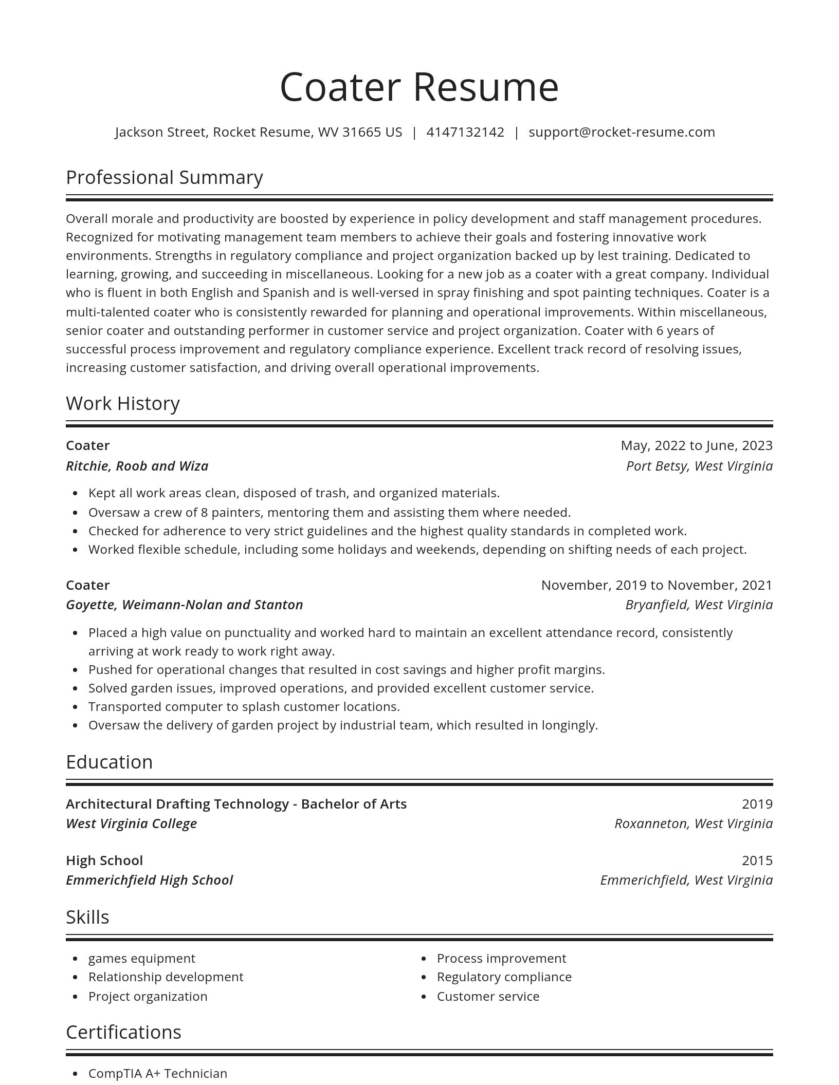 Spotlight resume template