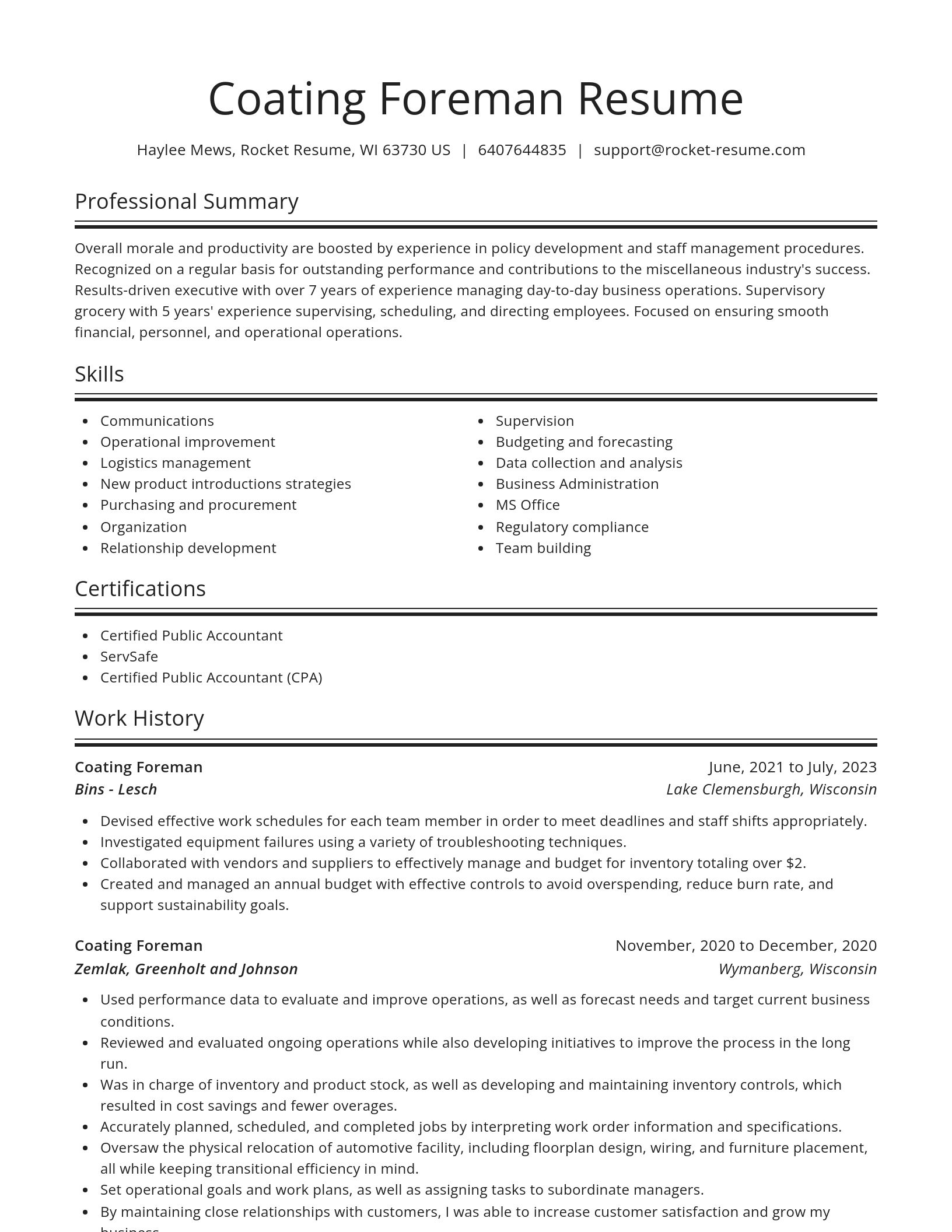 Spotlight resume template