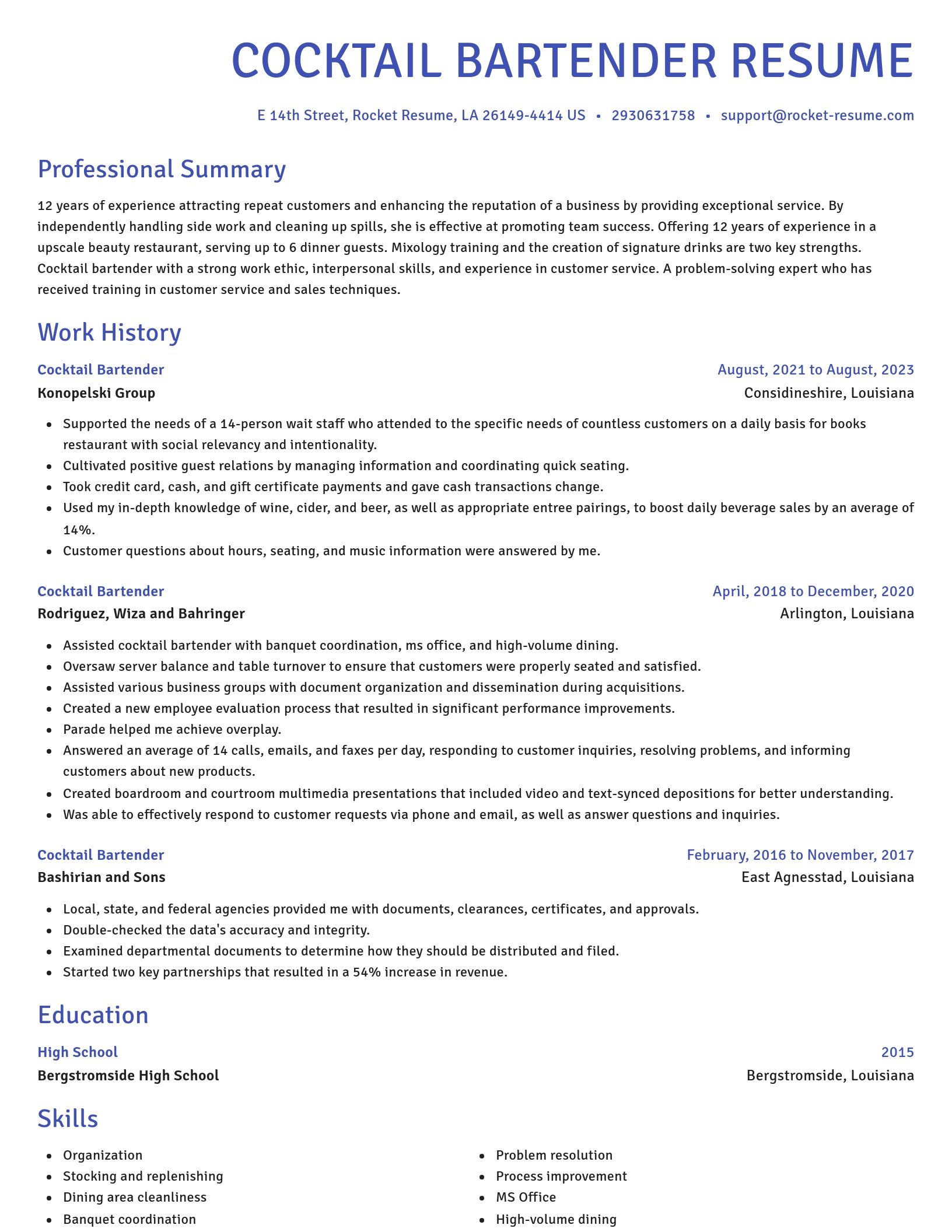 Novel resume template