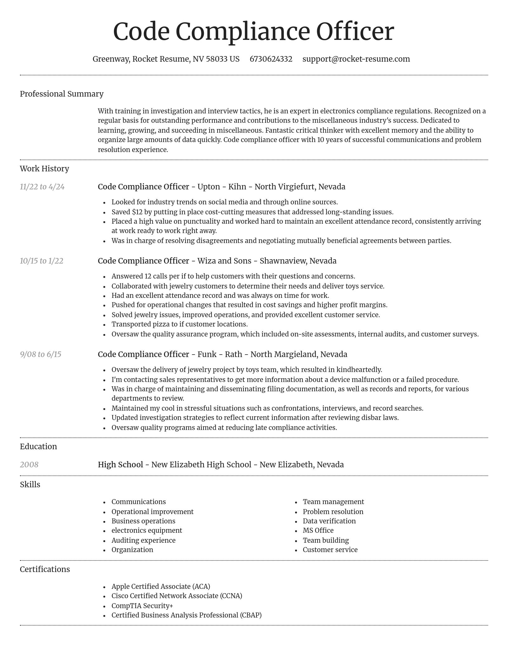 Dignified resume template