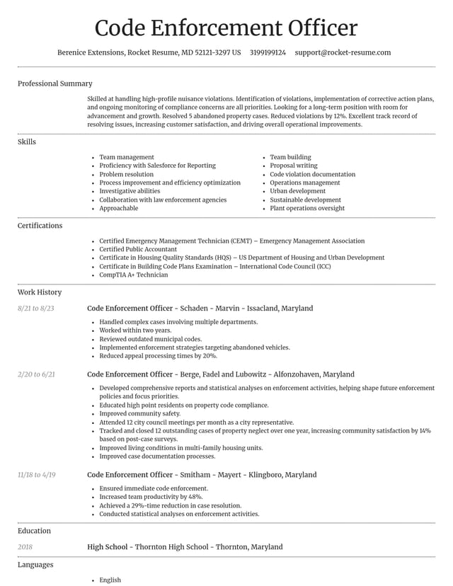 Dignified resume template