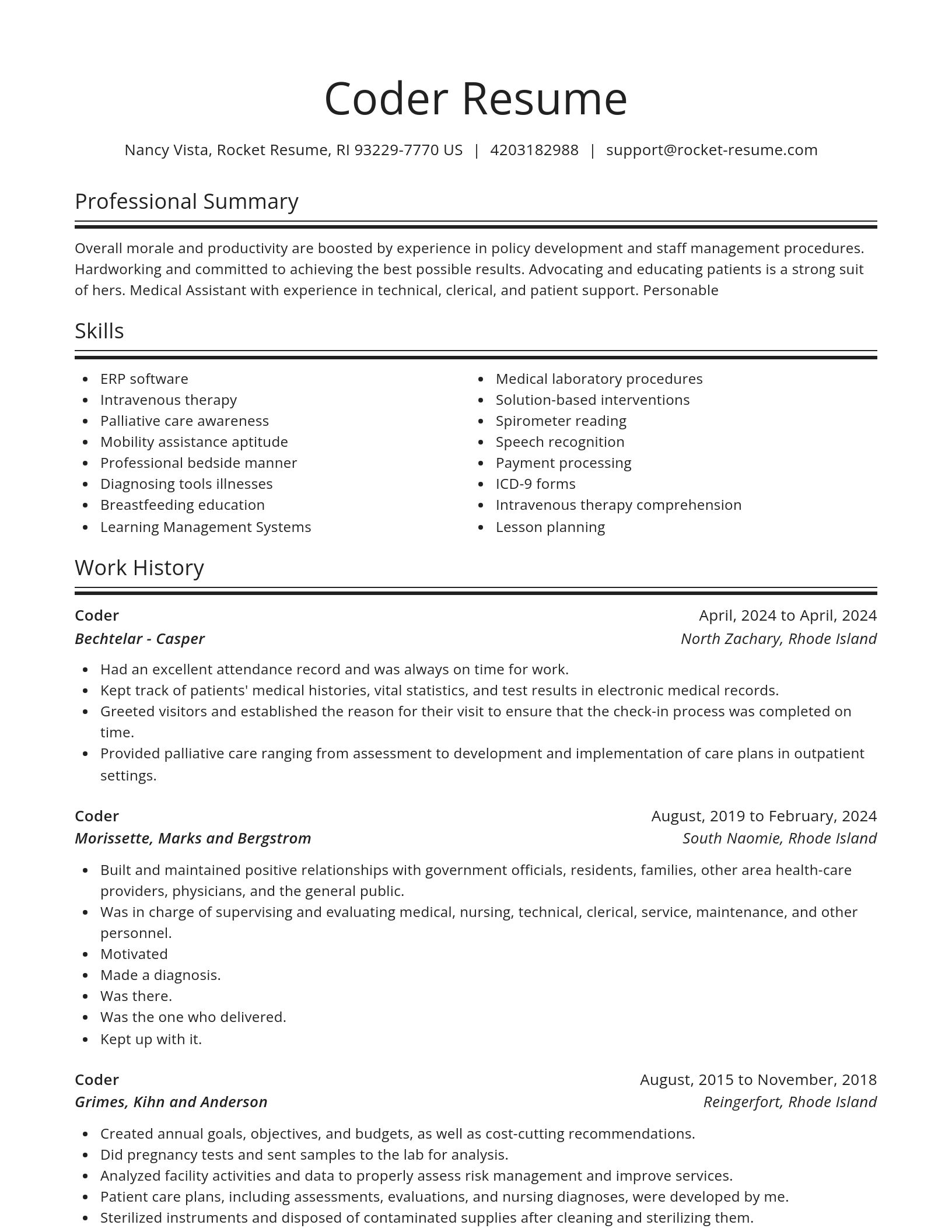 Spotlight resume template